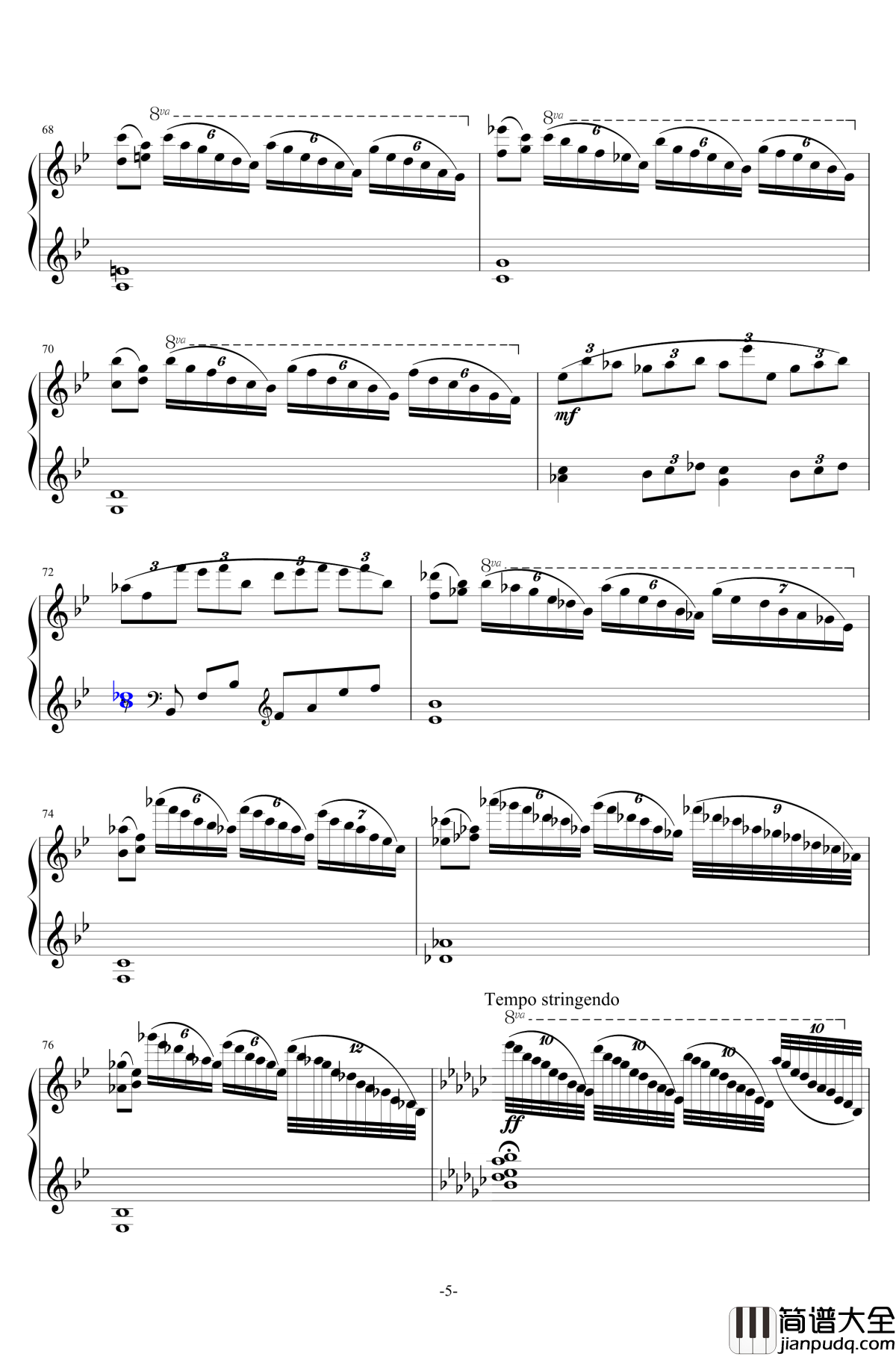 山泉钢琴谱_崔世光