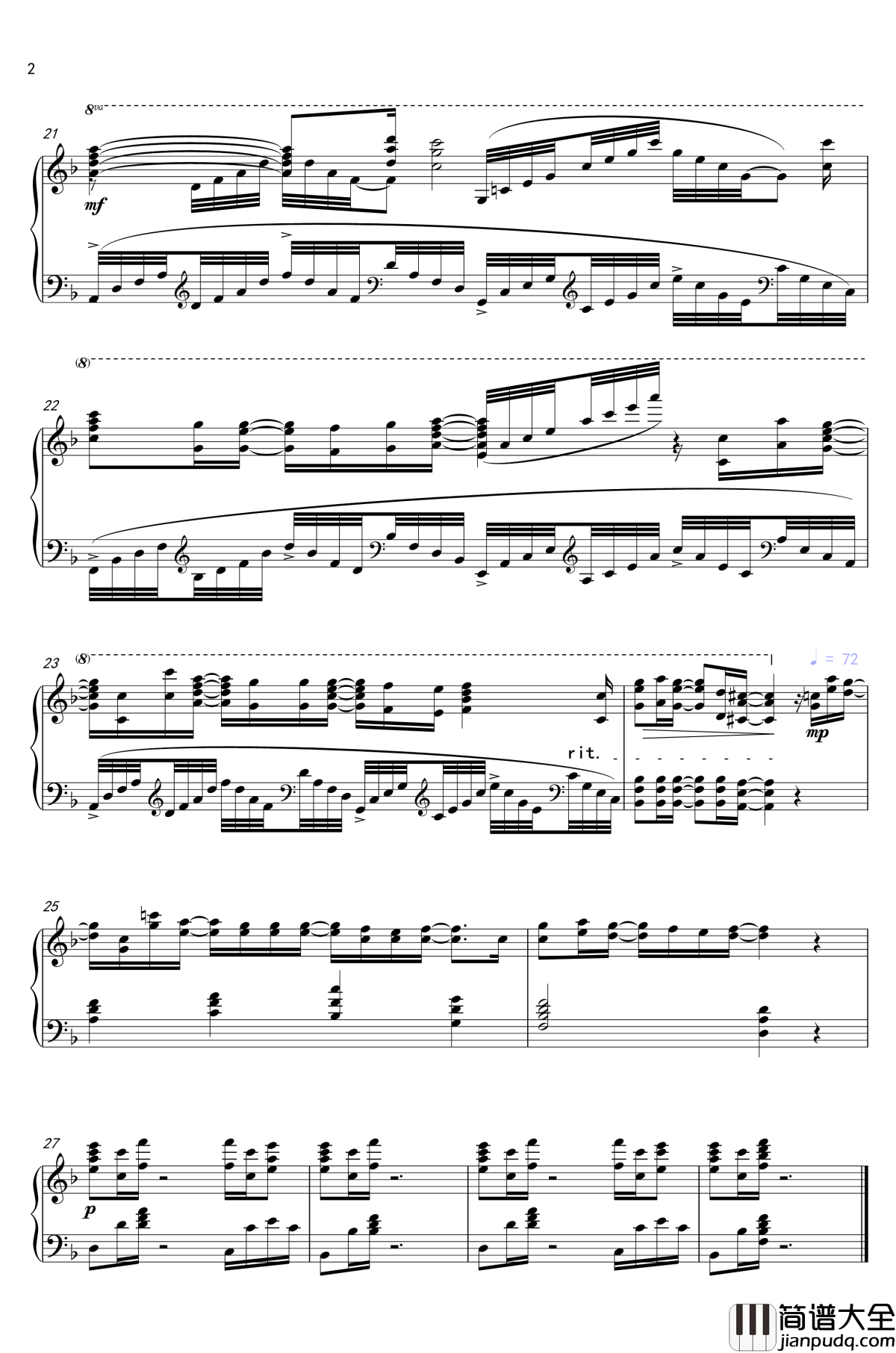 杀戮天使ED钢琴谱__Pray_杀戮天使