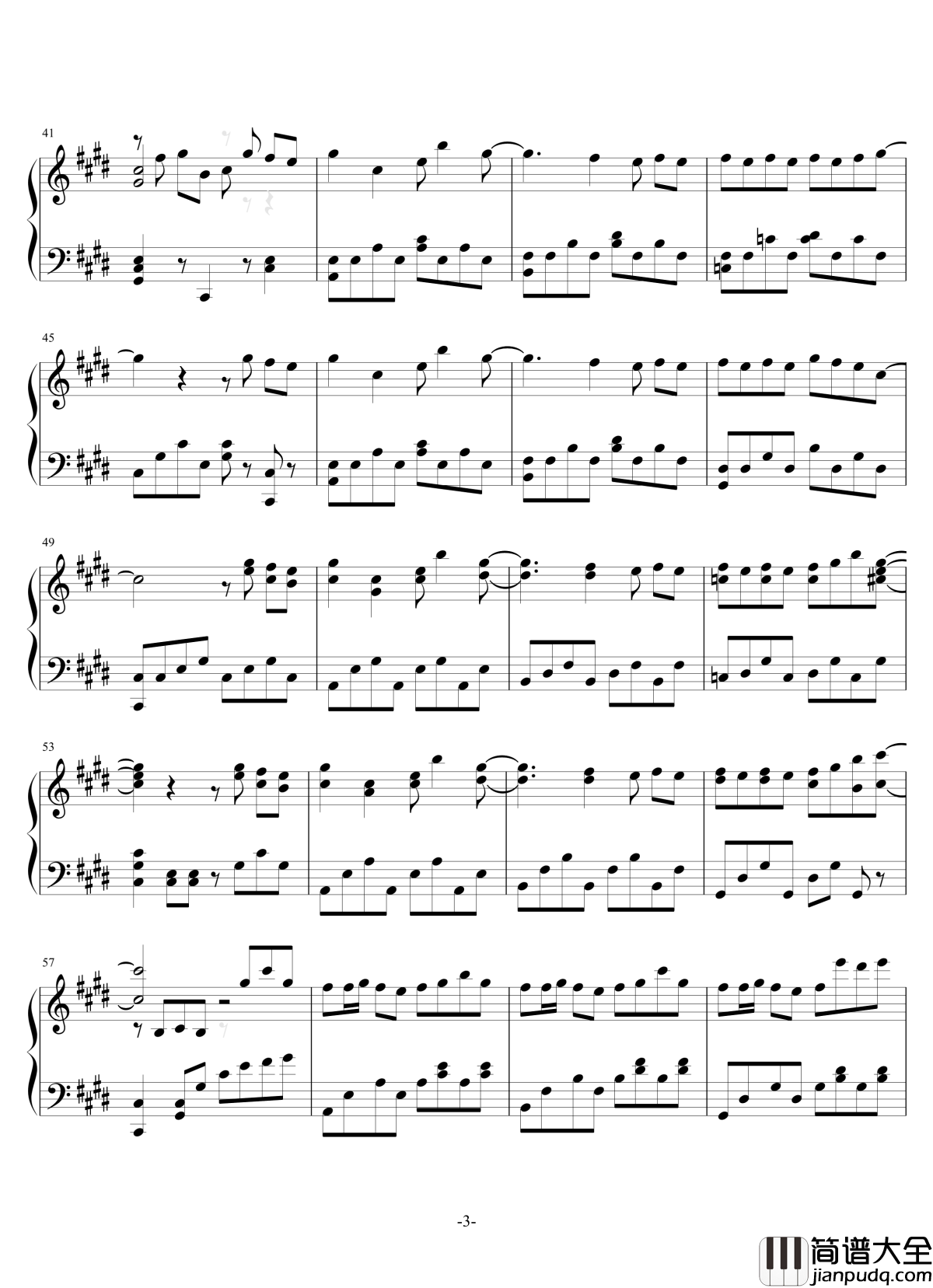 寄明月钢琴谱_钢琴版_Sing女团