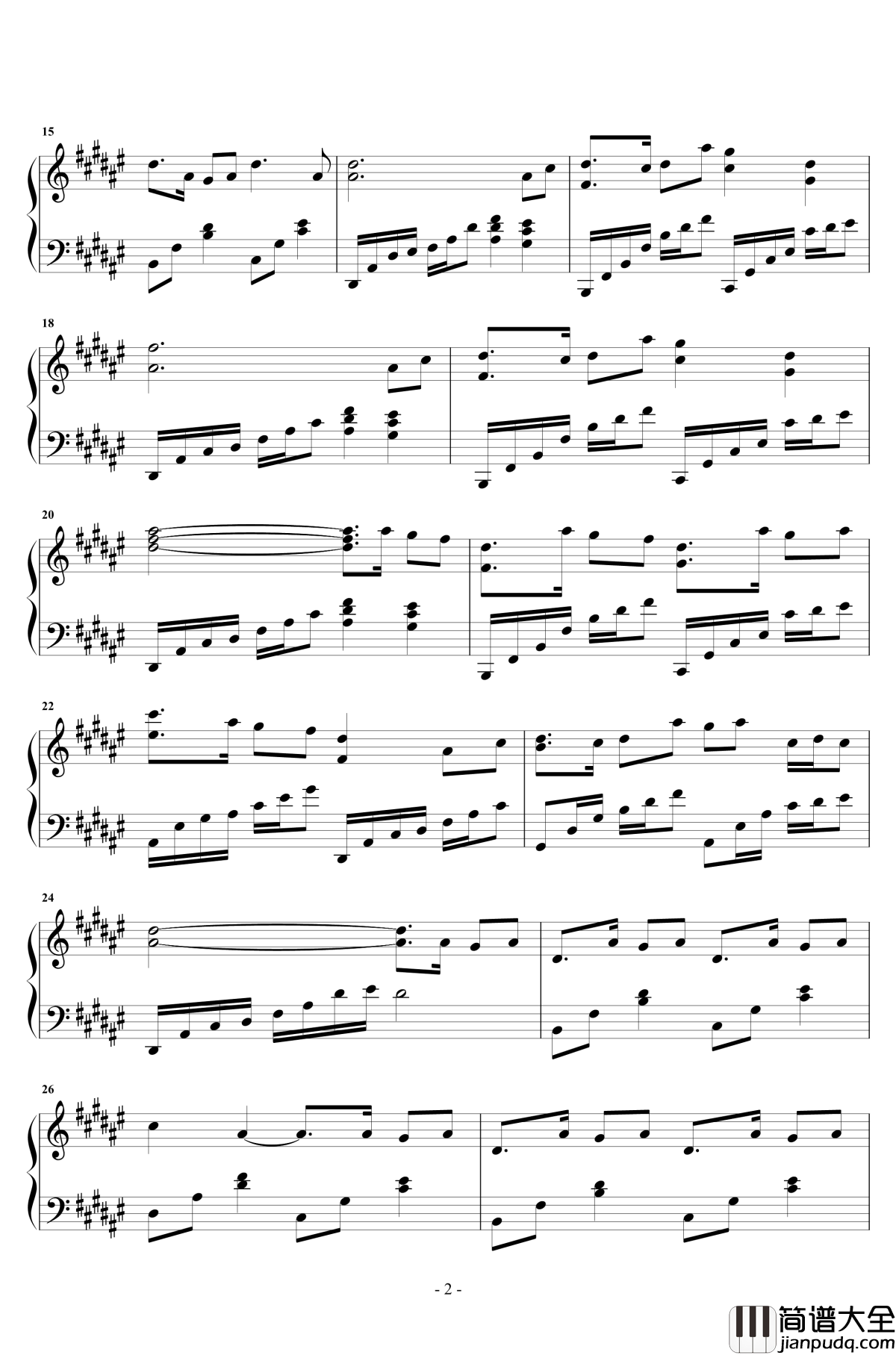 繁华梦钢琴谱_原声独奏_黄龄