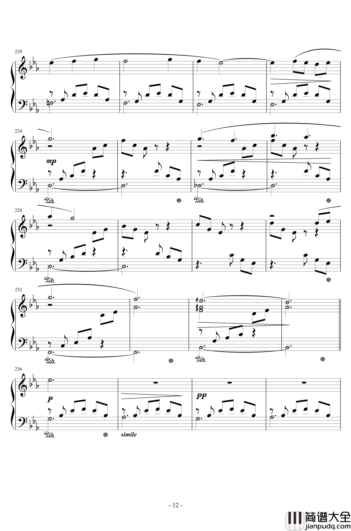 風の谷のナウシカ钢琴谱_李小熊改编_広橋真紀子