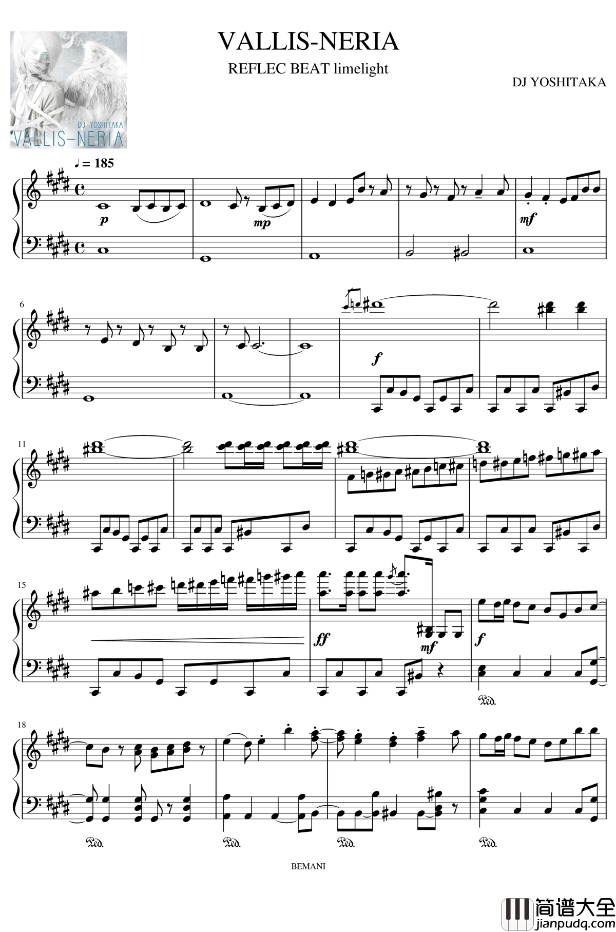 VALLIS_NERIA钢琴谱_REFLEC_BEAT_limeligh