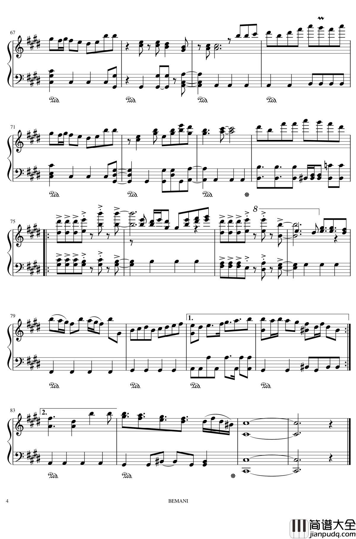 VALLIS_NERIA钢琴谱_REFLEC_BEAT_limeligh