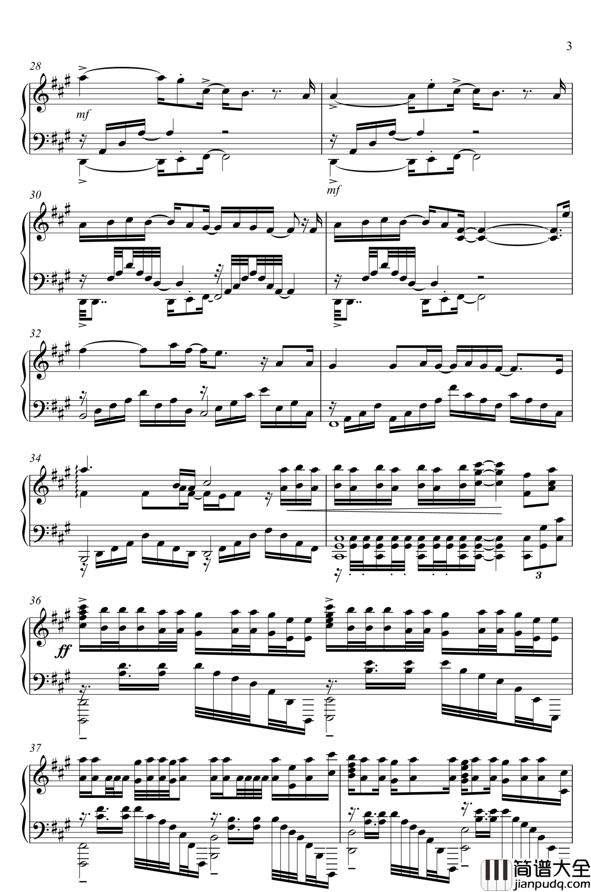 家有女友op_钢琴谱_カワキヲアメク_钢琴改编完整版_家有女友