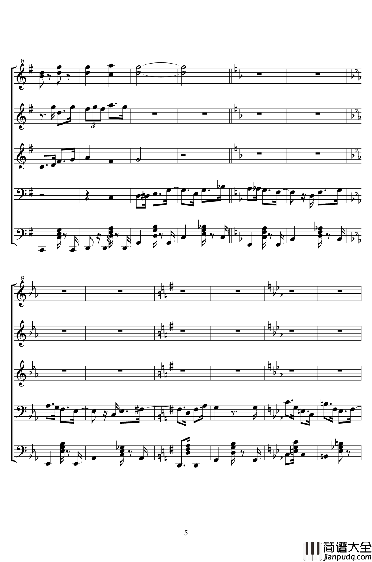 泡杯茶~_钢琴谱_二夜祭