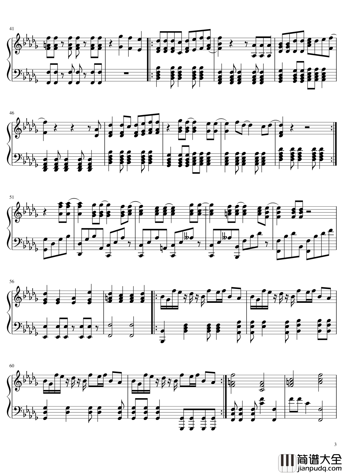 致命之吻主题曲钢琴谱_再见挽歌_日剧