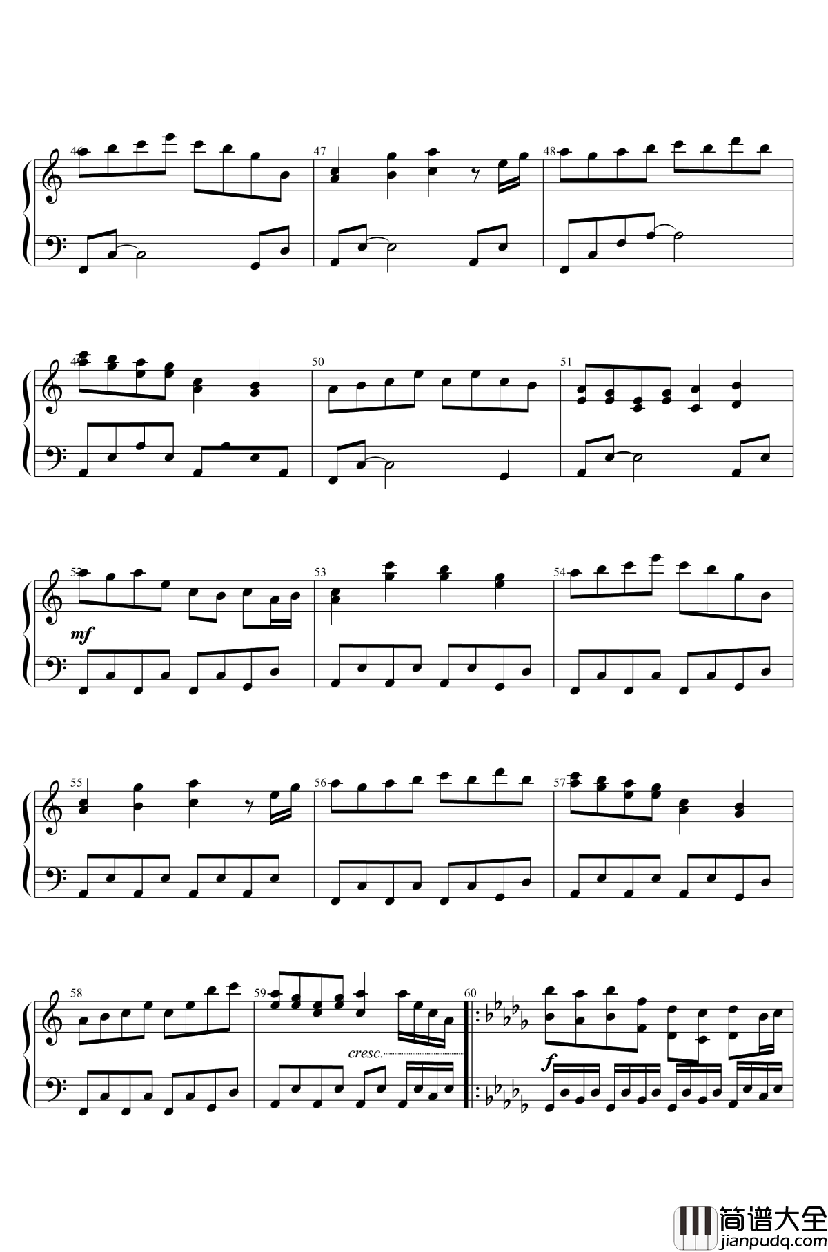 哈德曼的妖怪少女钢琴谱_东方地灵殿_东方project