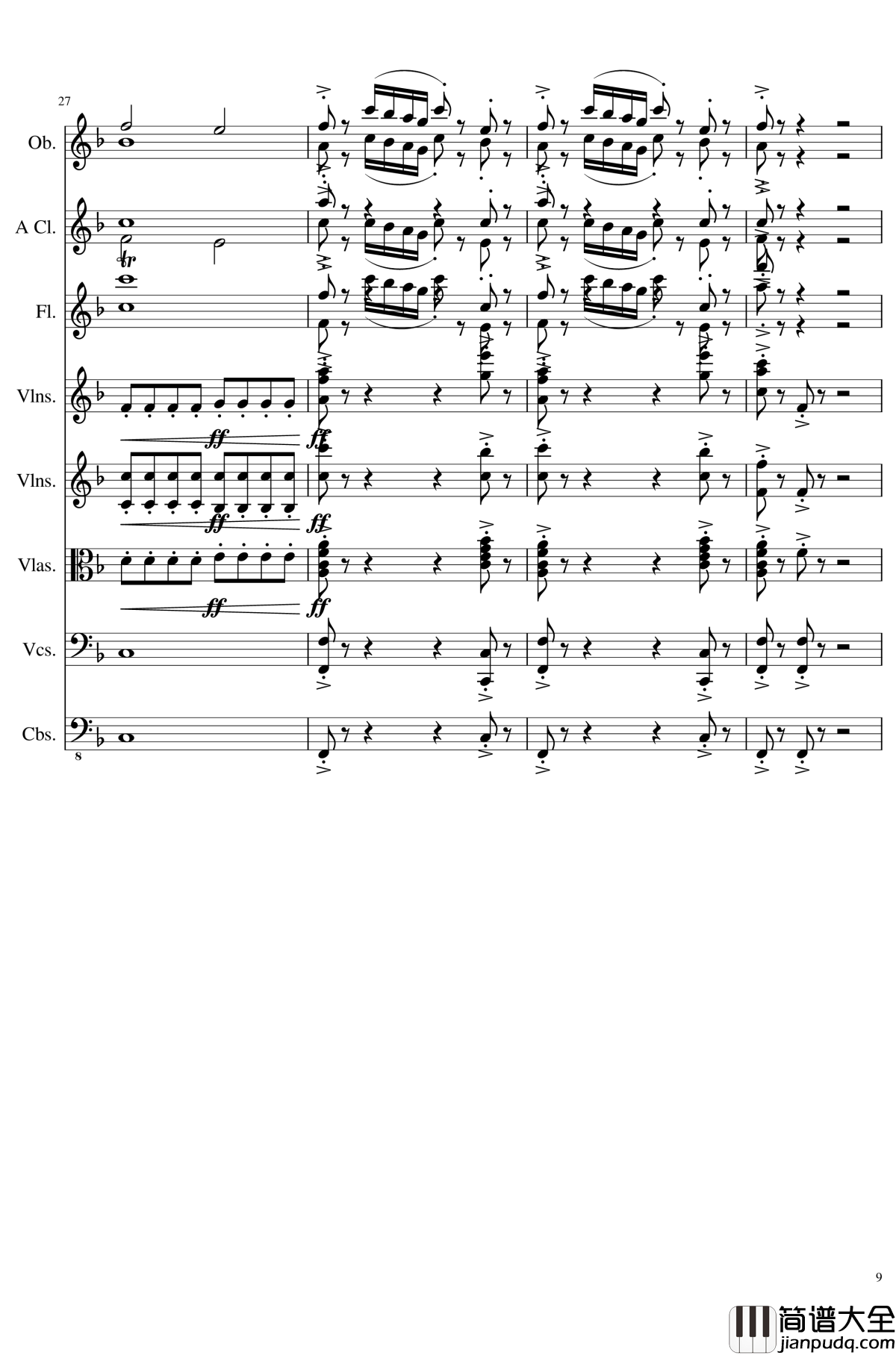 Sonata_for_strings,Oboes,Clinests_and_flutes,_Op.84钢琴谱_一个球