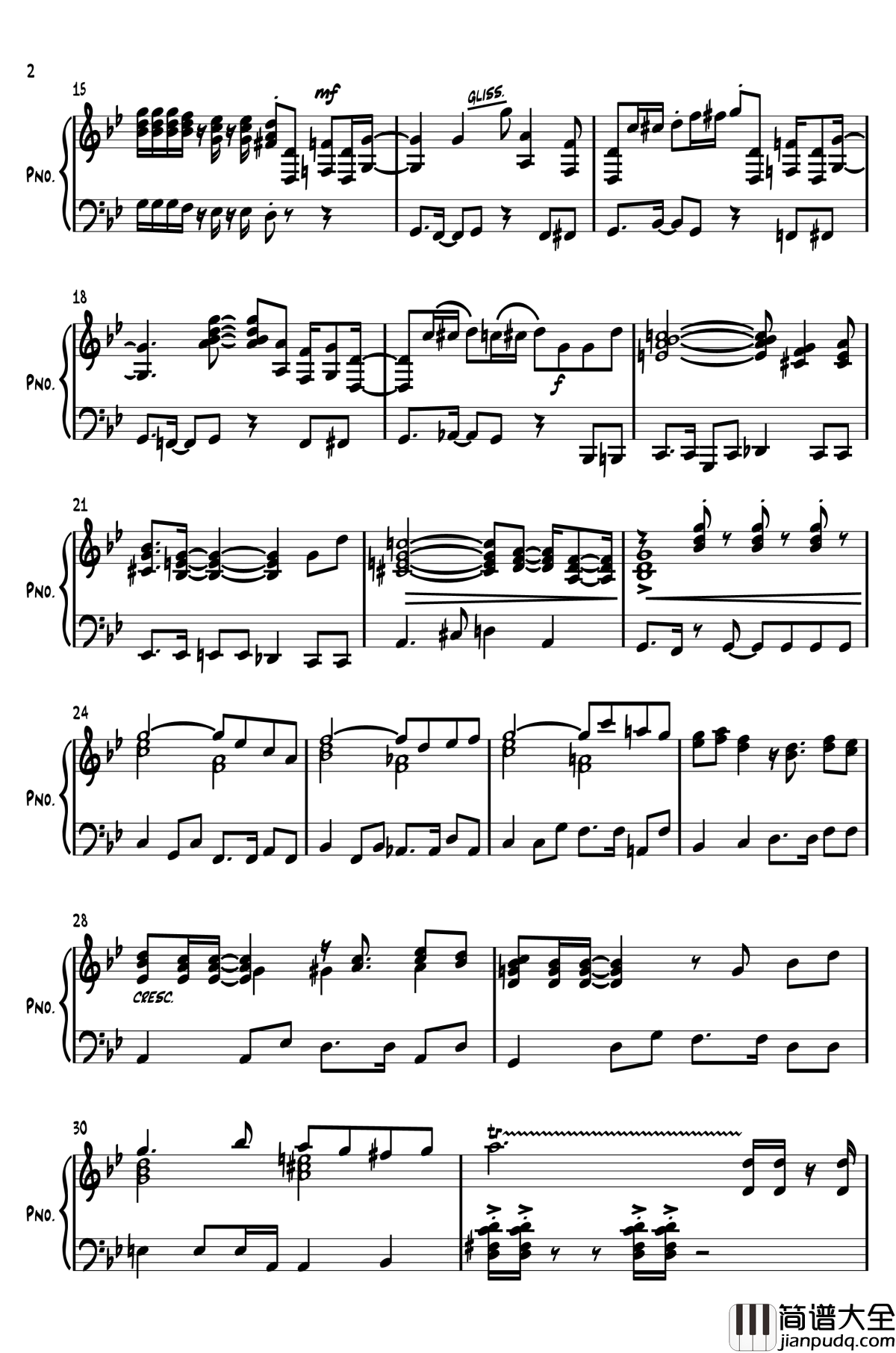 鲁邦三世2015钢琴谱_新