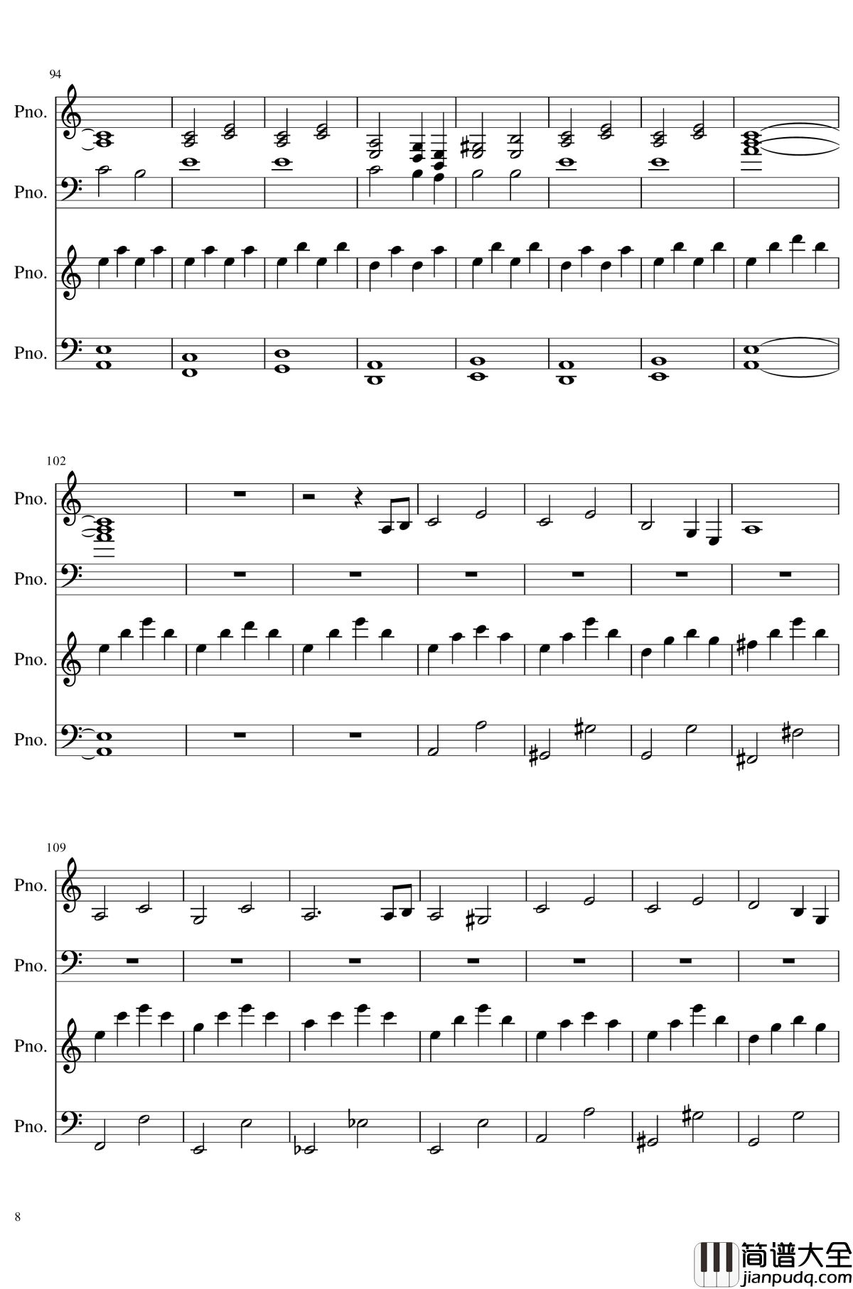 御伽之国的鬼岛钢琴谱_Arrange_Ver._东方project