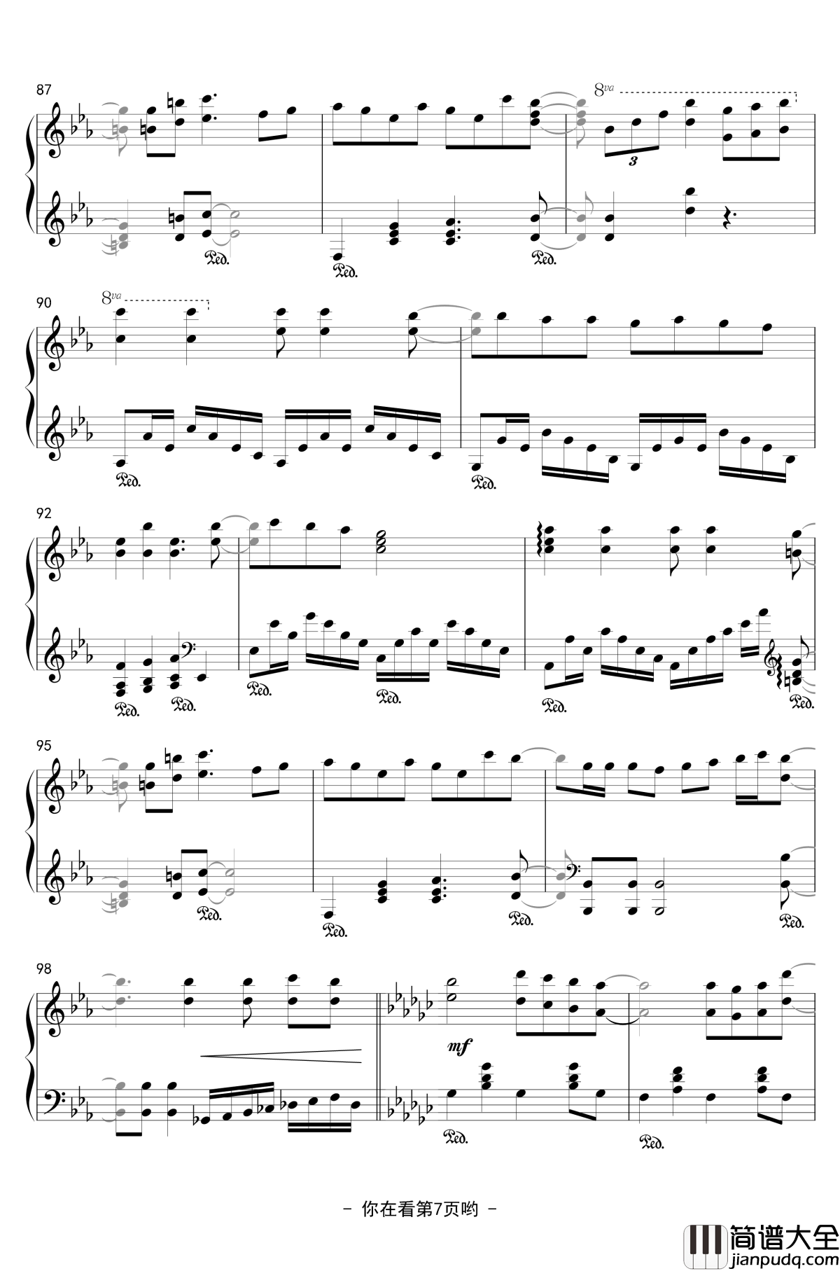 Daydream_cafe_钢琴谱_点兔OP_请问您今天要来点兔子吗_Piano_Ver