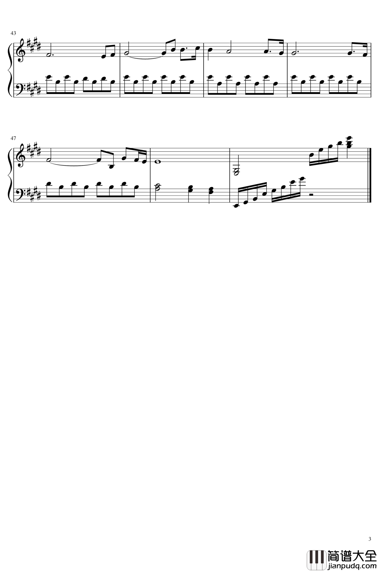 I_will_be_with_you钢琴谱_精灵宝可梦_莎拉·布莱曼