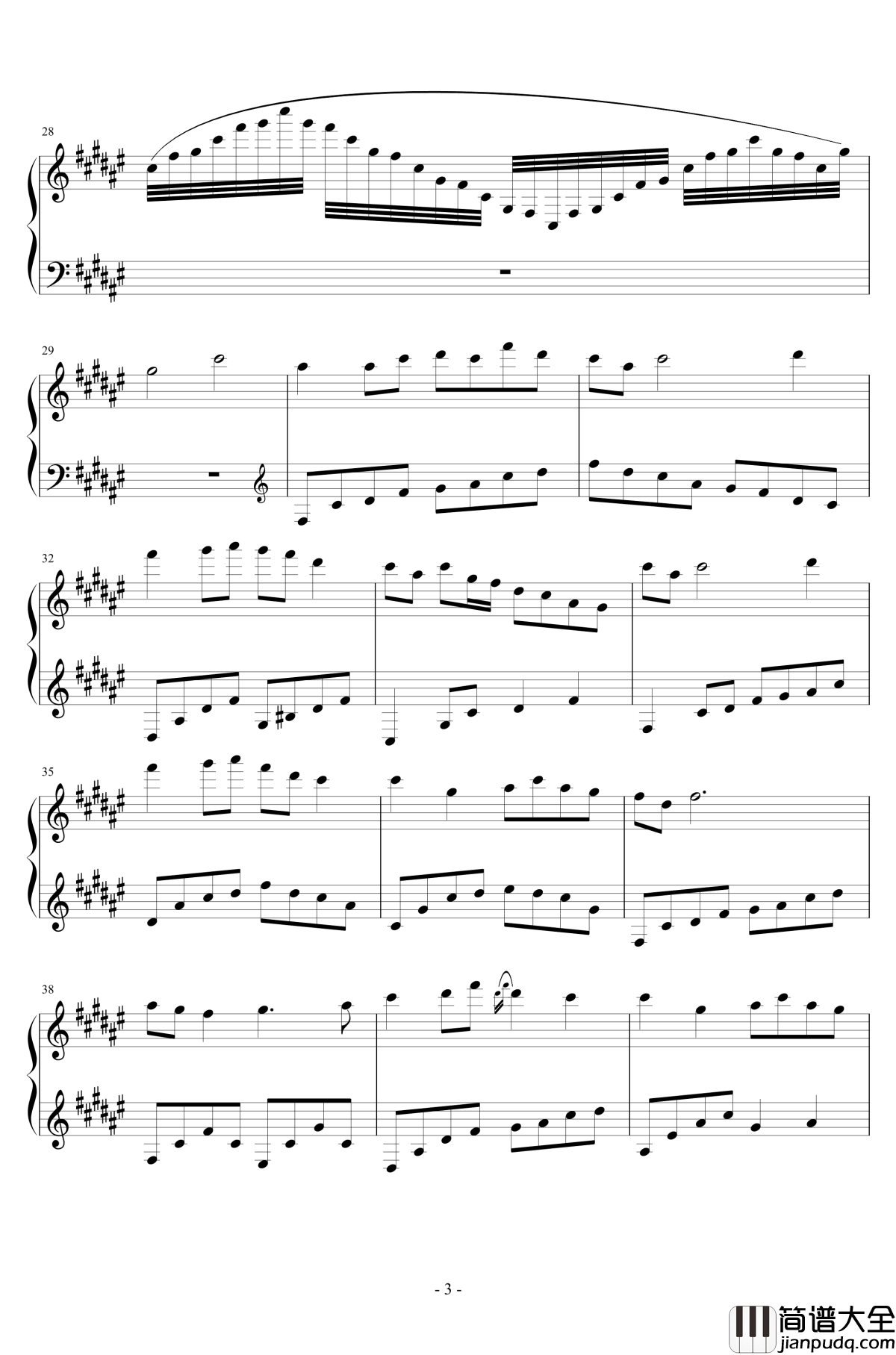 茉莉花钢琴谱_中国名曲