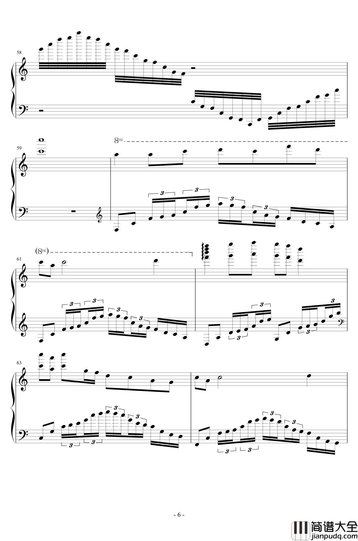 茉莉花钢琴谱_中国名曲