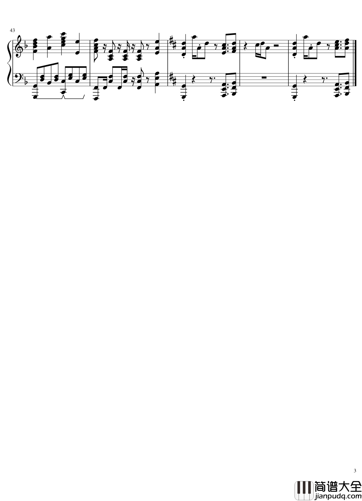 少女终末旅行OP_钢琴谱__動く、動く_少女终末旅行