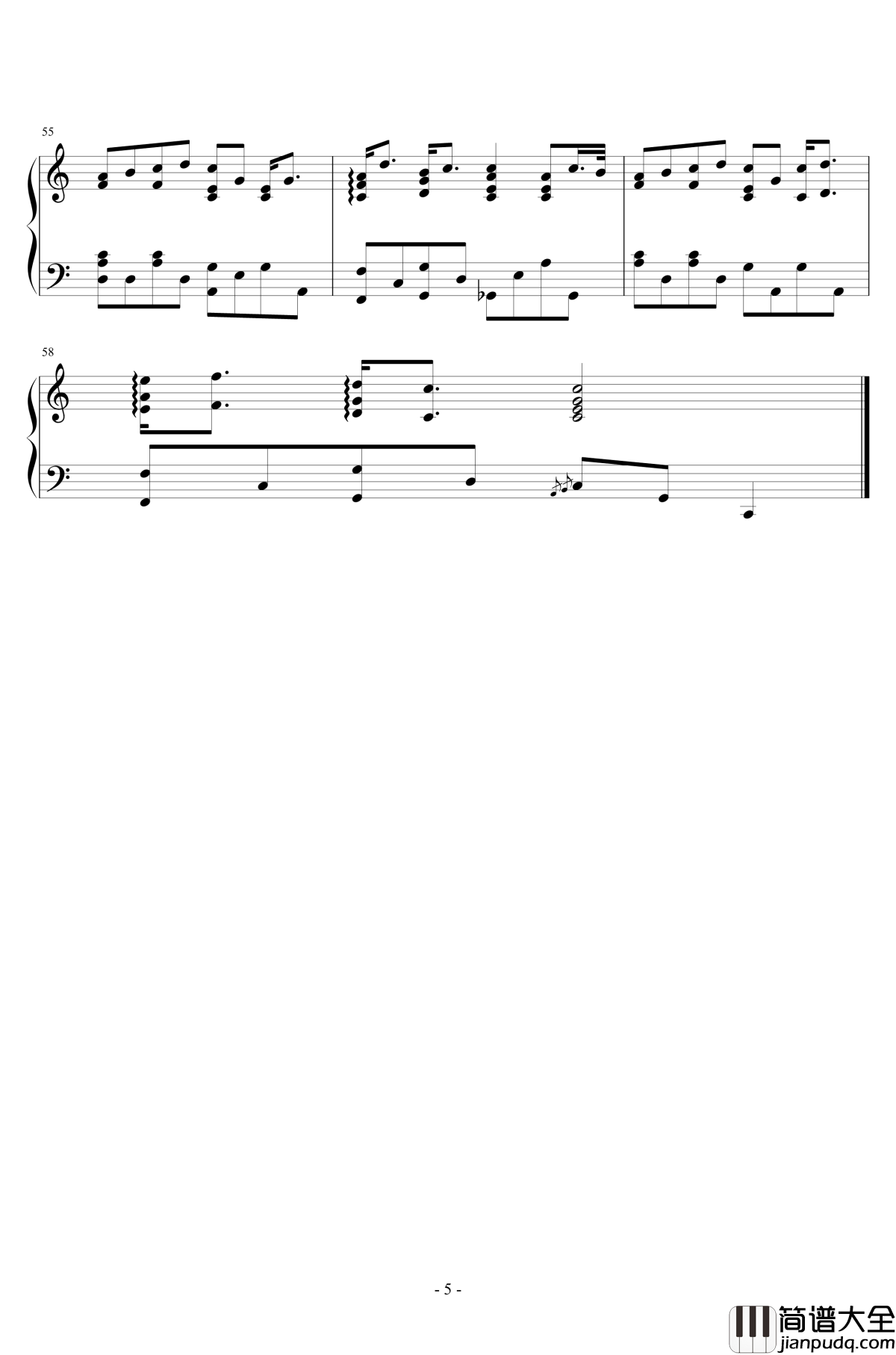 Lemon钢琴谱_C大调_Unnatural主题曲_米津玄师