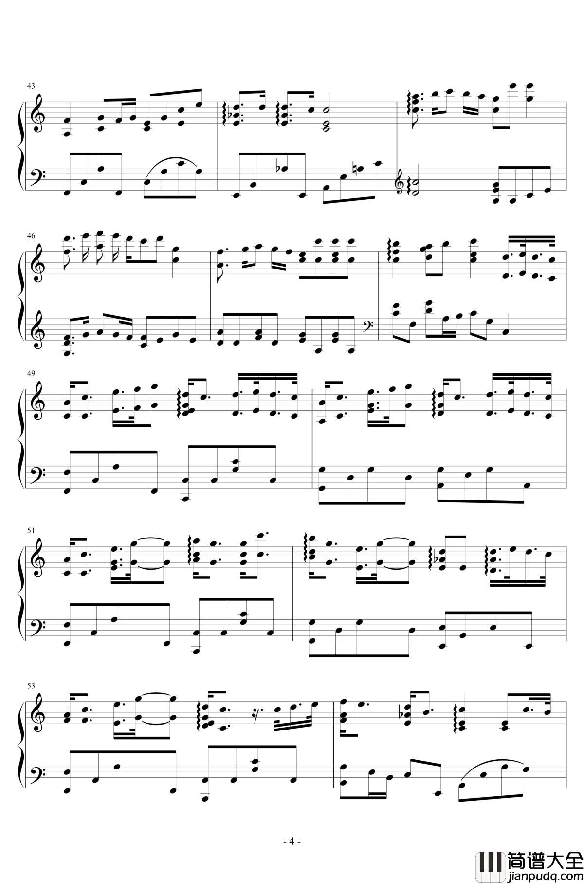 Lemon钢琴谱_C大调_Unnatural主题曲_米津玄师