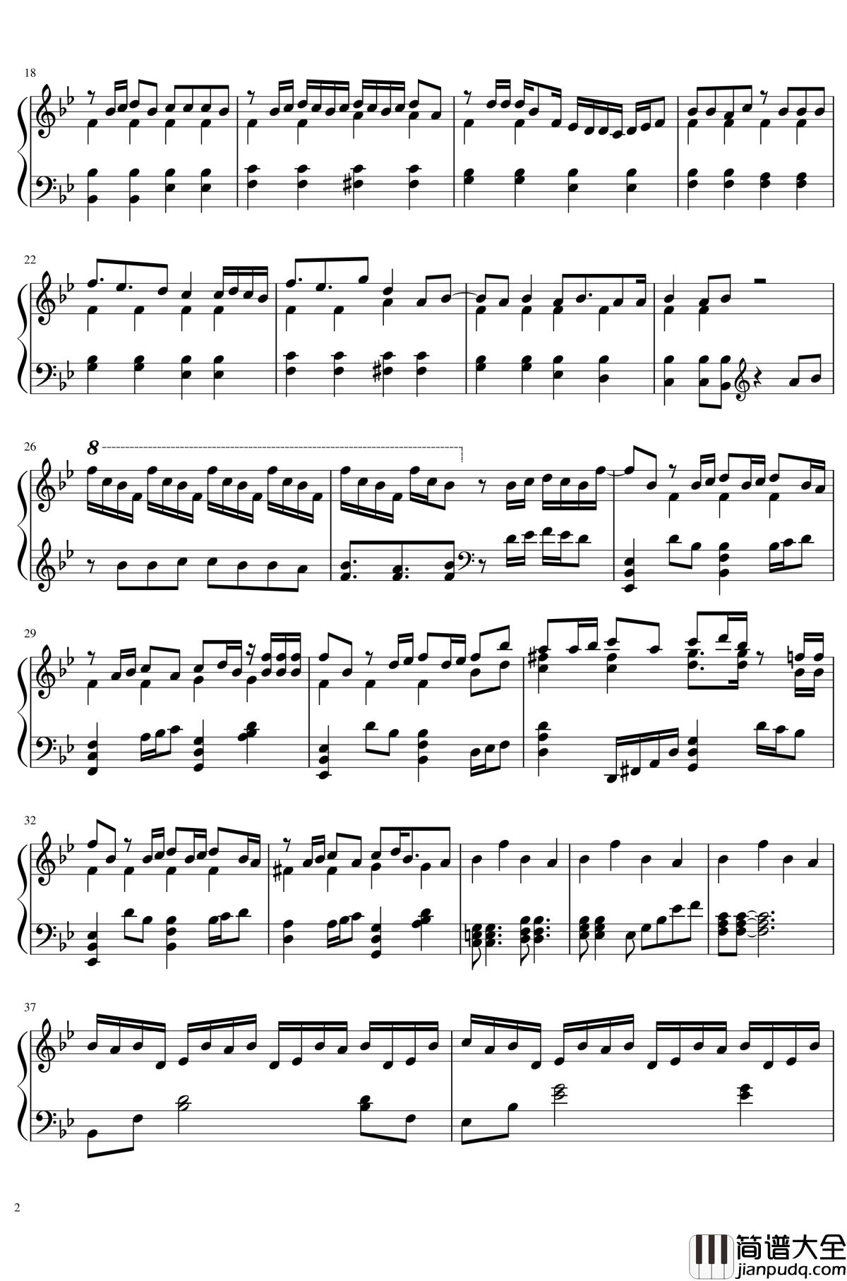 WALK钢琴谱_肆式青春_ビッケブランカ