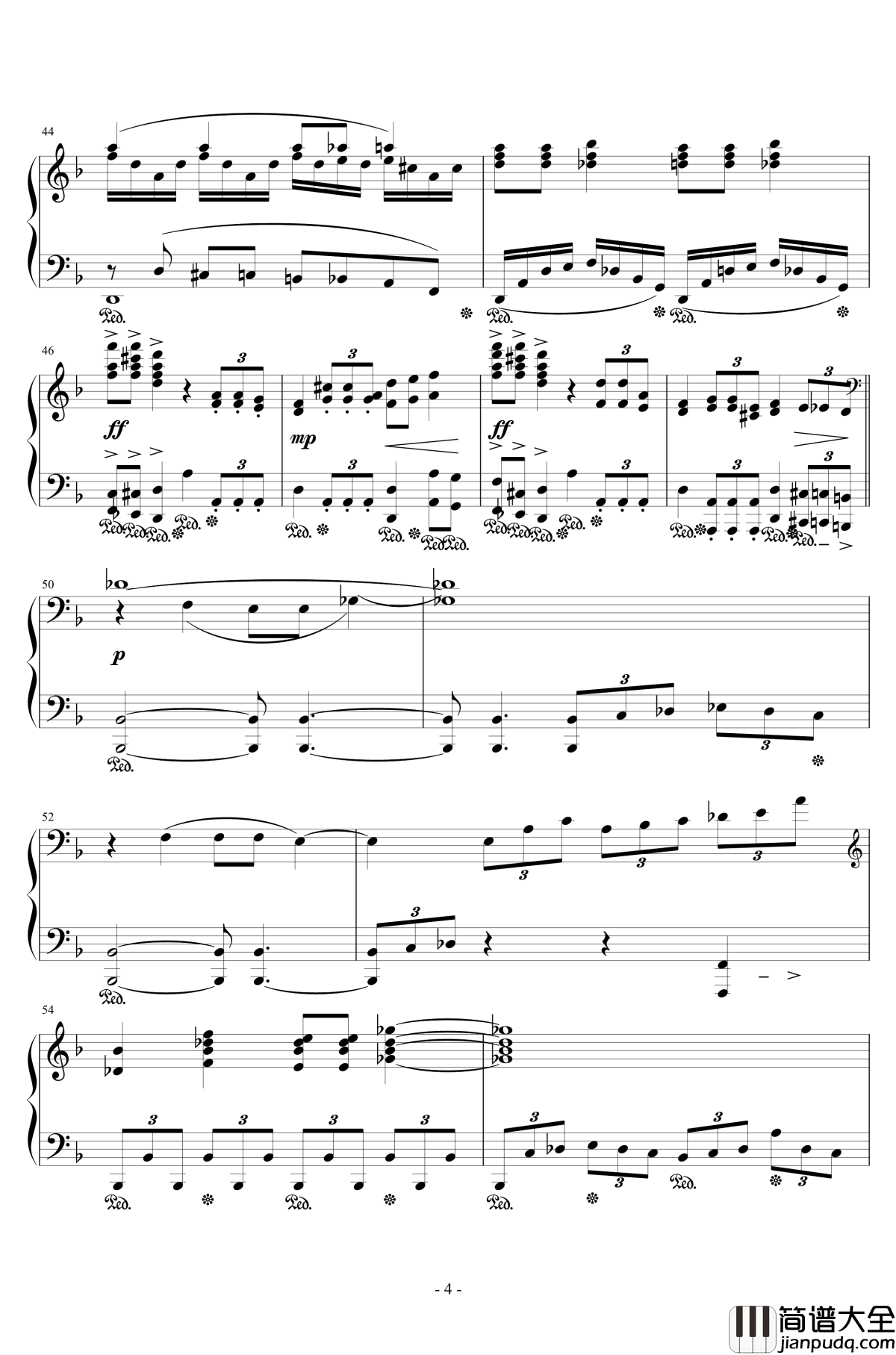 单翼天使钢琴版钢琴谱_植松伸夫