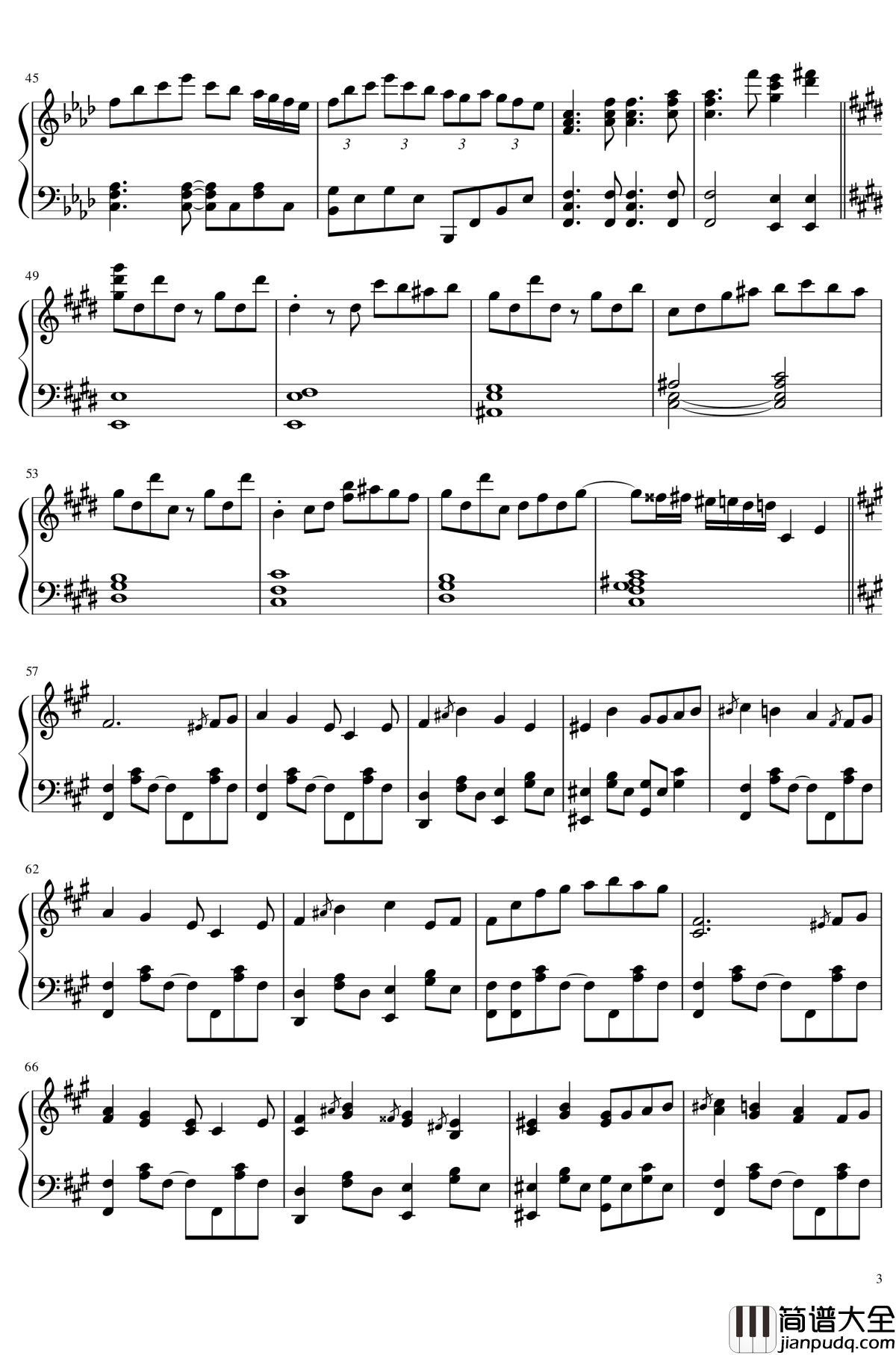 冻结的永远之都钢琴谱_东方绀珠传_东方project