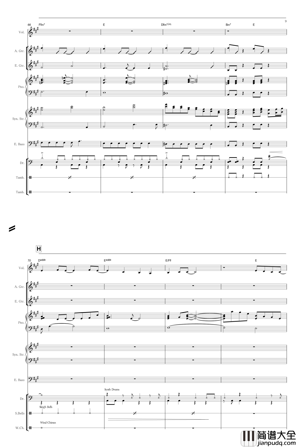 Snow_Halation钢琴谱_乐队伴奏总谱_官方_μ‘s