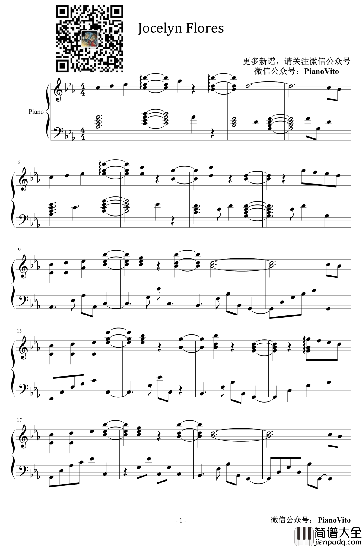 Jocelyn_Flores钢琴谱__XXXTentacion