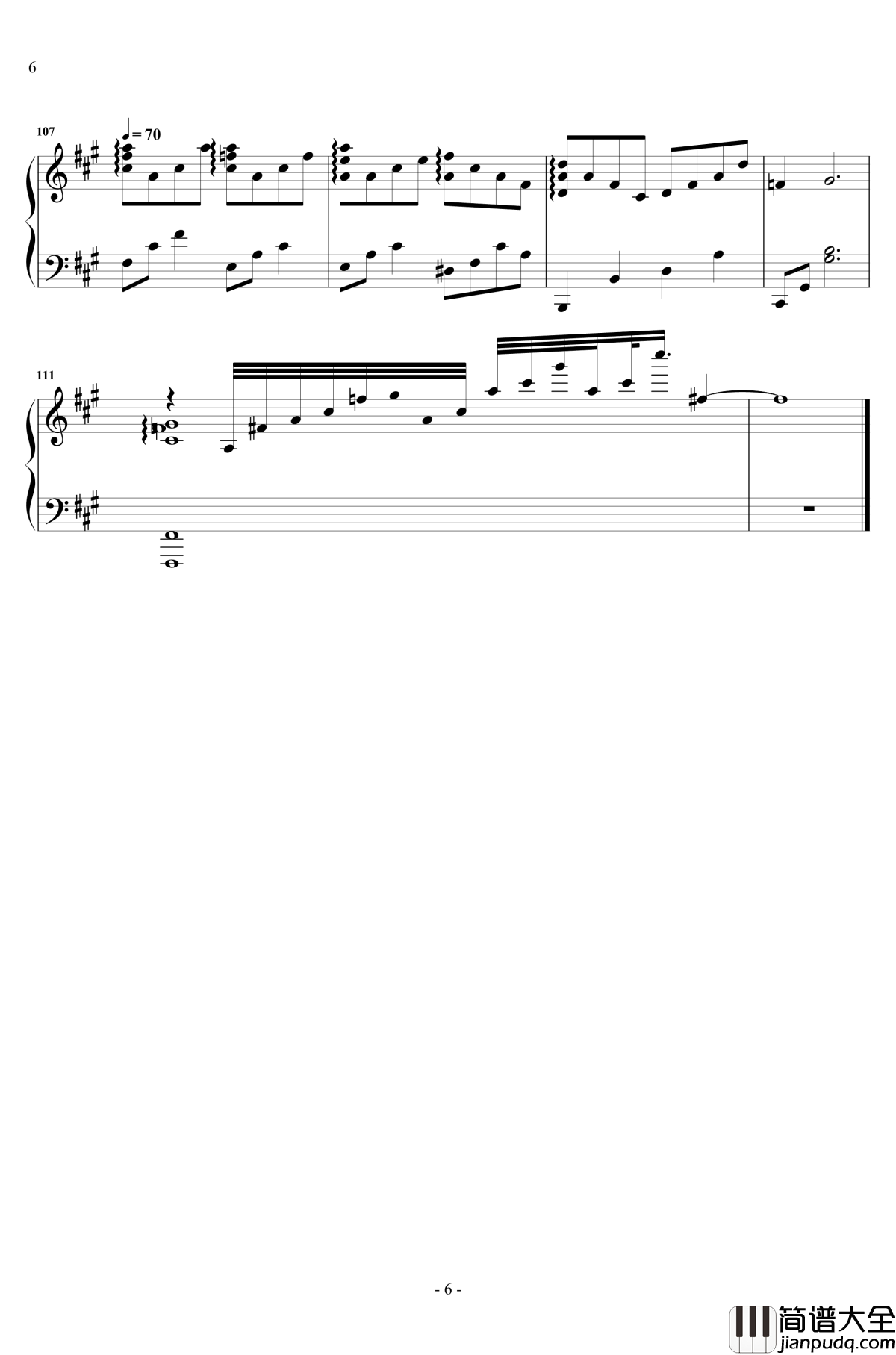 红玫瑰_钢琴谱_原声独奏_张碧晨