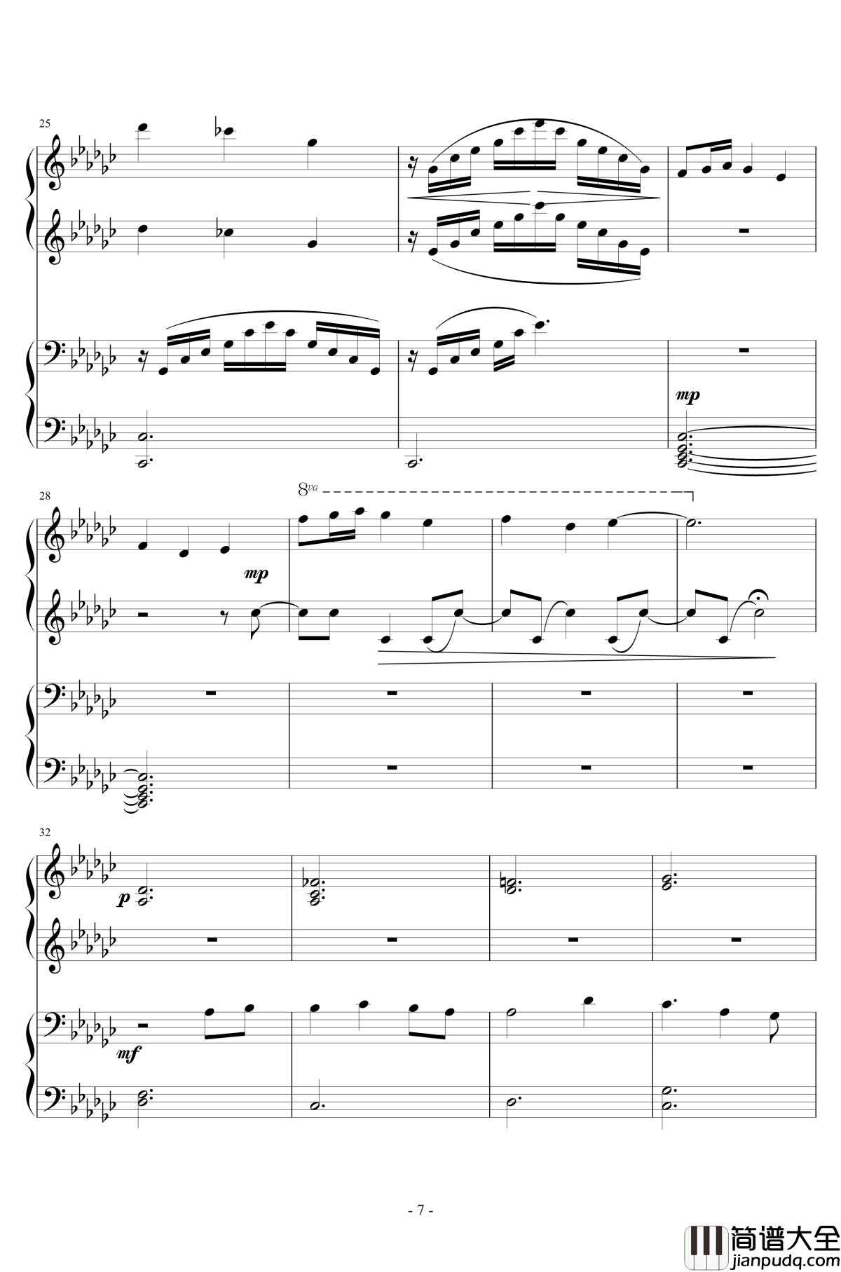 阿尔卡那钢琴谱_Asteria_冒险岛_神秘河