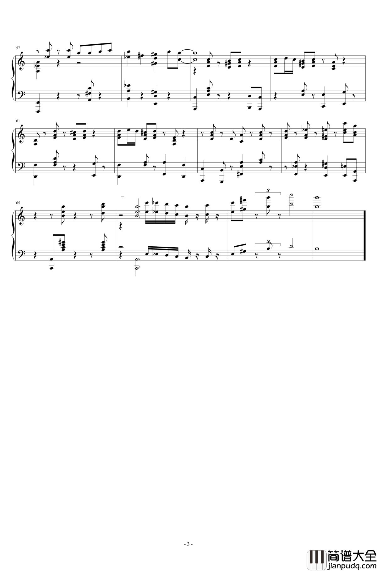 ちゃんと言わなきゃ愛さない钢琴谱_鲁邦三世