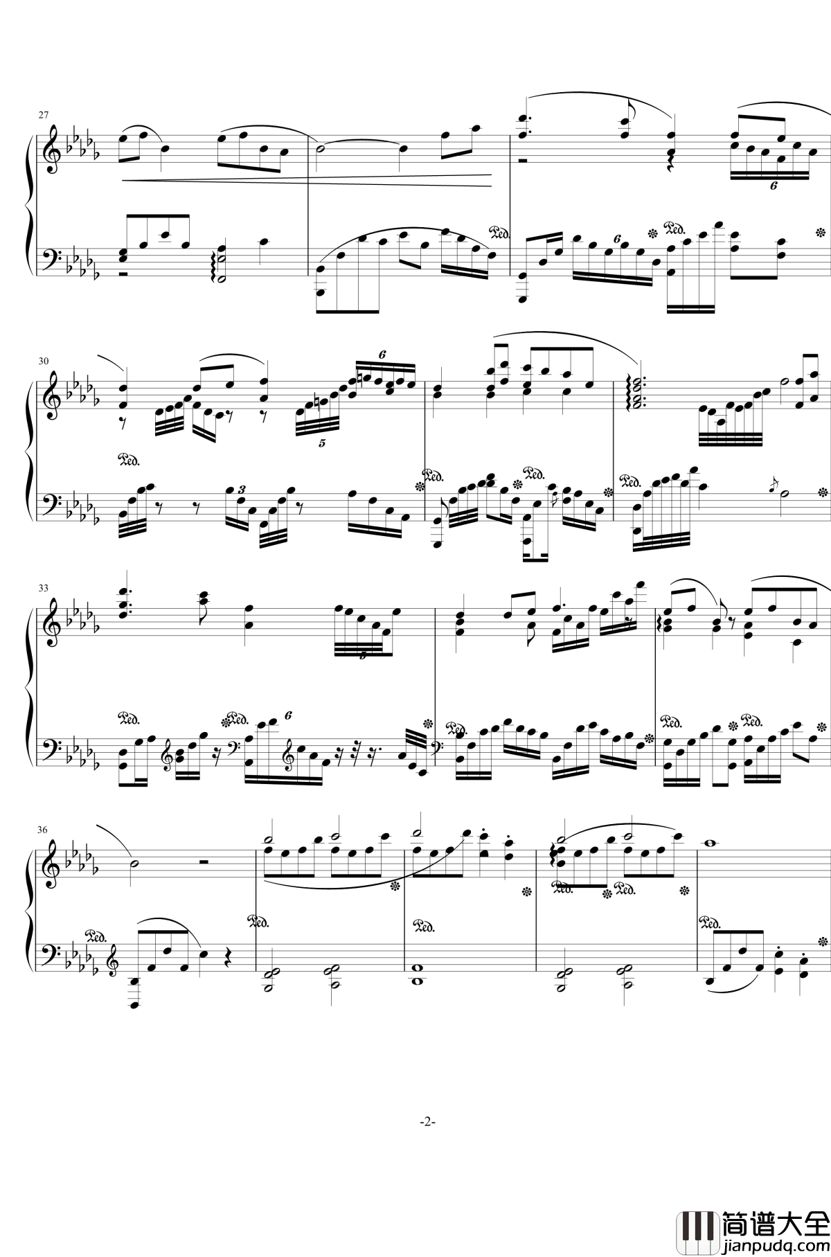 大鱼海棠印象曲钢琴谱