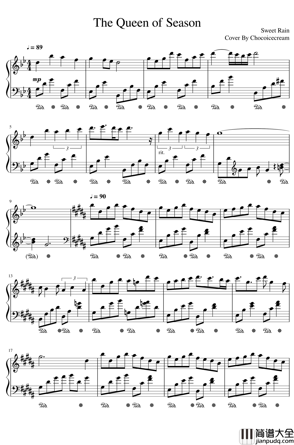 季节的女王钢琴谱_The_Queen_of_Season_Danbi