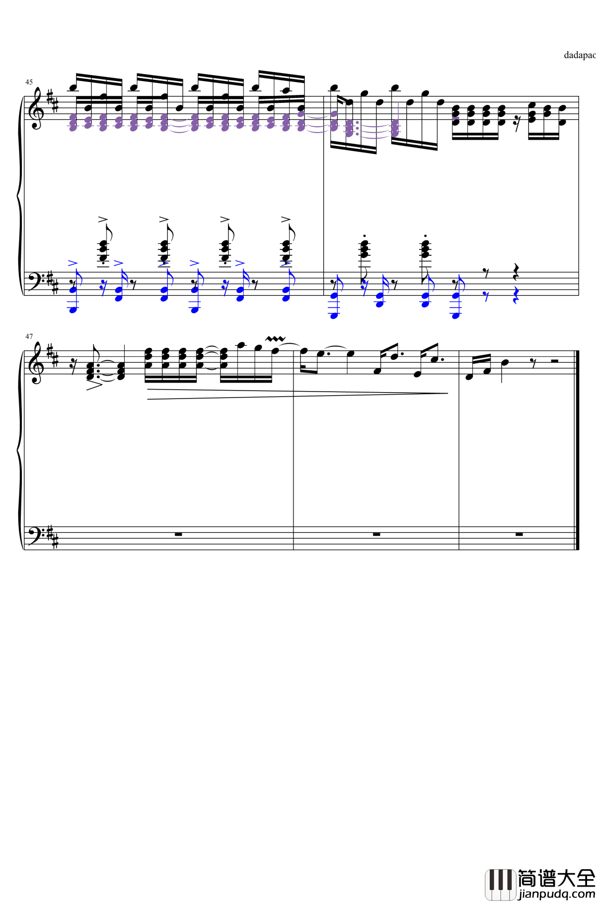 despacito钢琴谱_特别版_洋基老爹