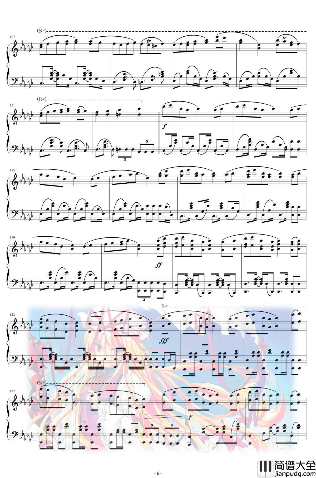 Bad_Apple!!钢琴谱_完整版5分18秒_东方project