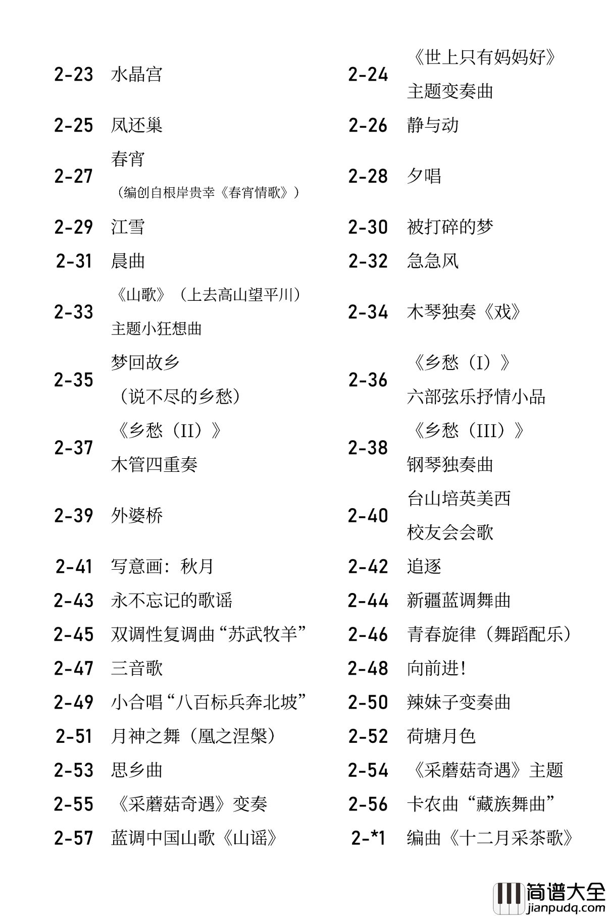 陈文戈音乐作品全集钢琴谱_陈文戈