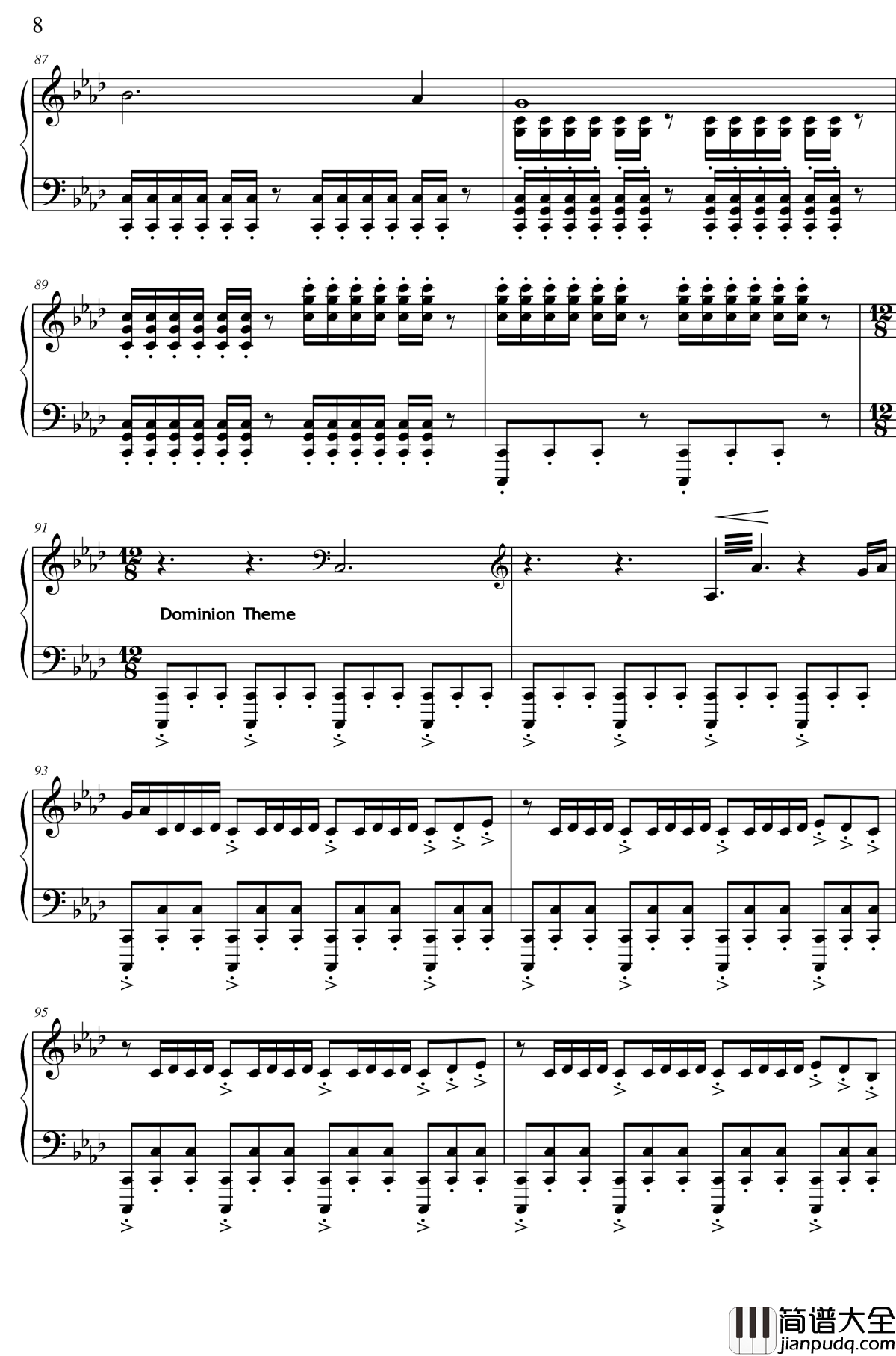 英雄联盟主题曲钢琴谱_League_of_Legends_Piona_Paraphrase