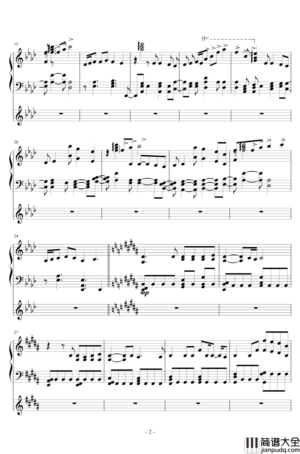 ひとつだけ~君と僕の秘密の物語钢琴谱_境界线上的地平线_Ceui