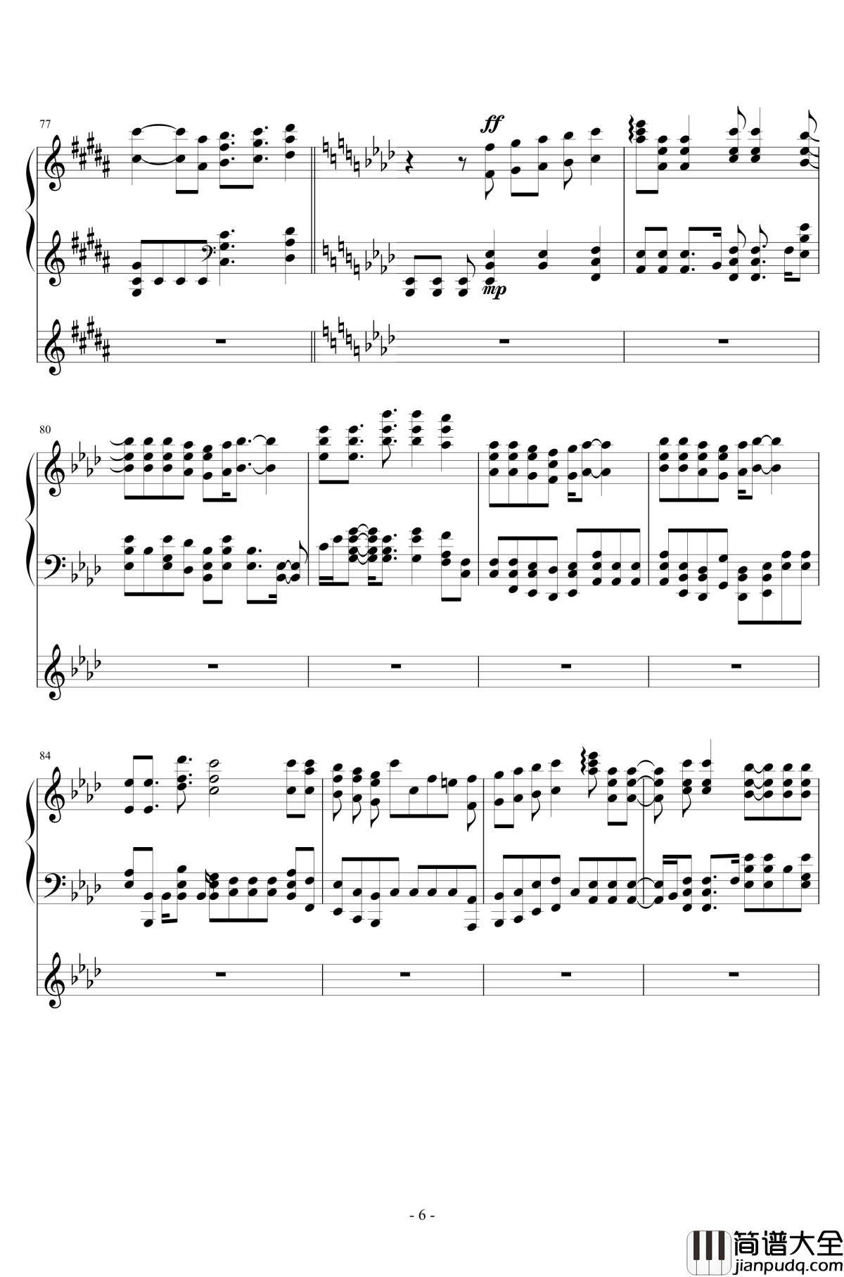 ひとつだけ~君と僕の秘密の物語钢琴谱_境界线上的地平线_Ceui