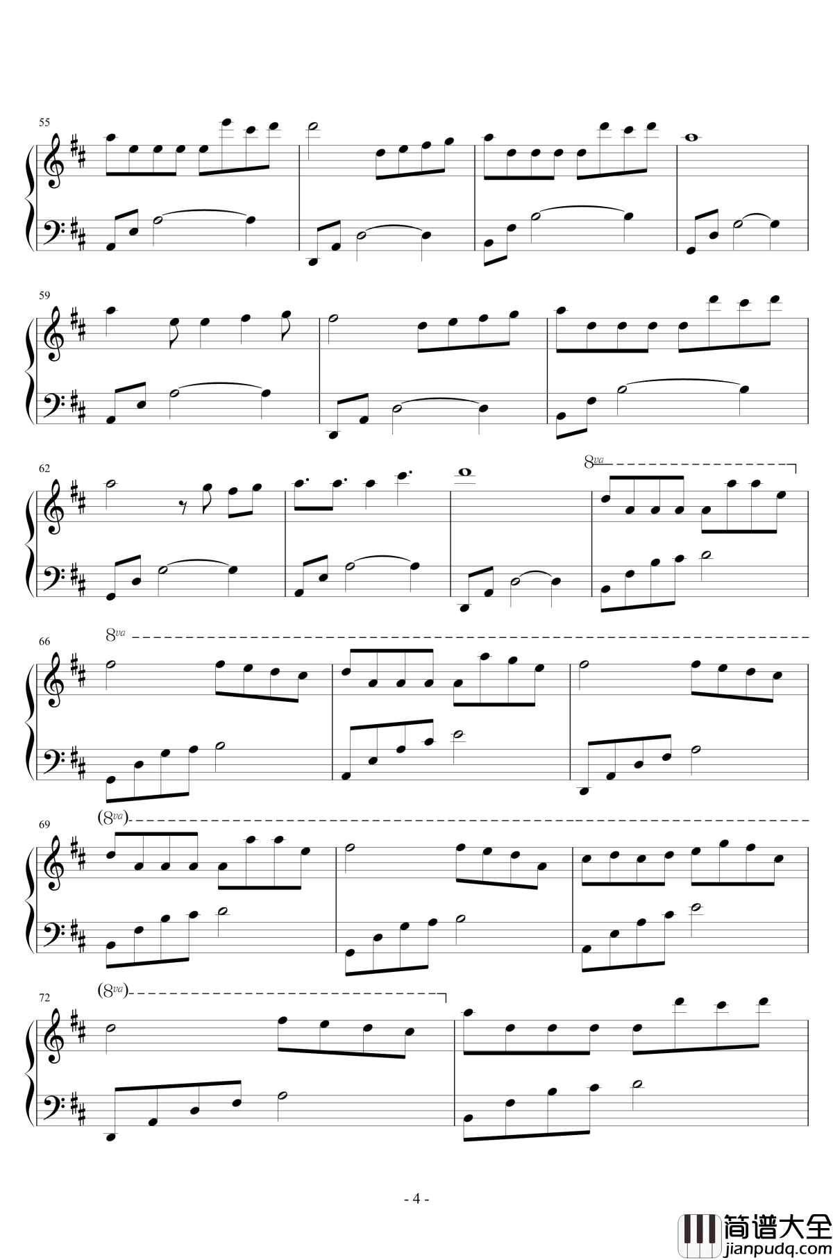 夏星夜钢琴谱_Piano_Ver._逆时针向