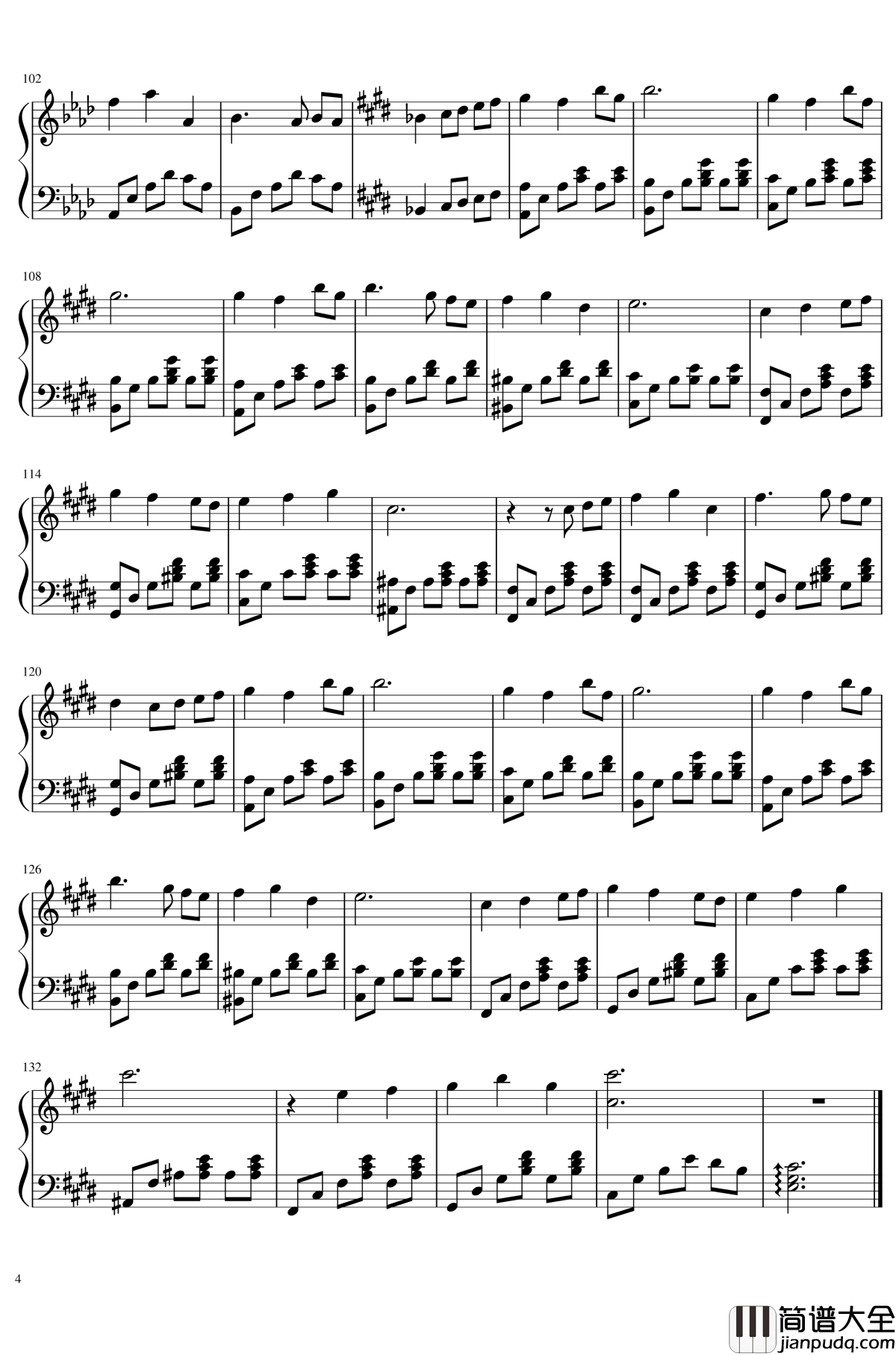 月出钢琴谱_钢琴版_徐梦圆