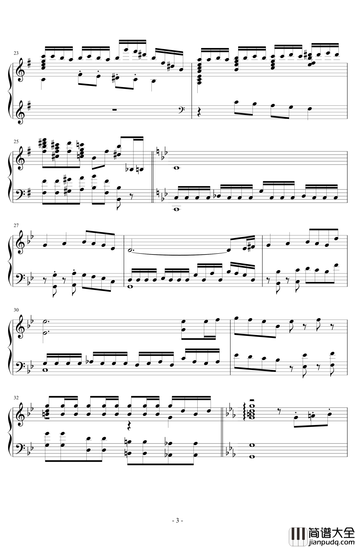 在雨中钢琴谱_钢琴幻想曲_Kunikida_Hanayo