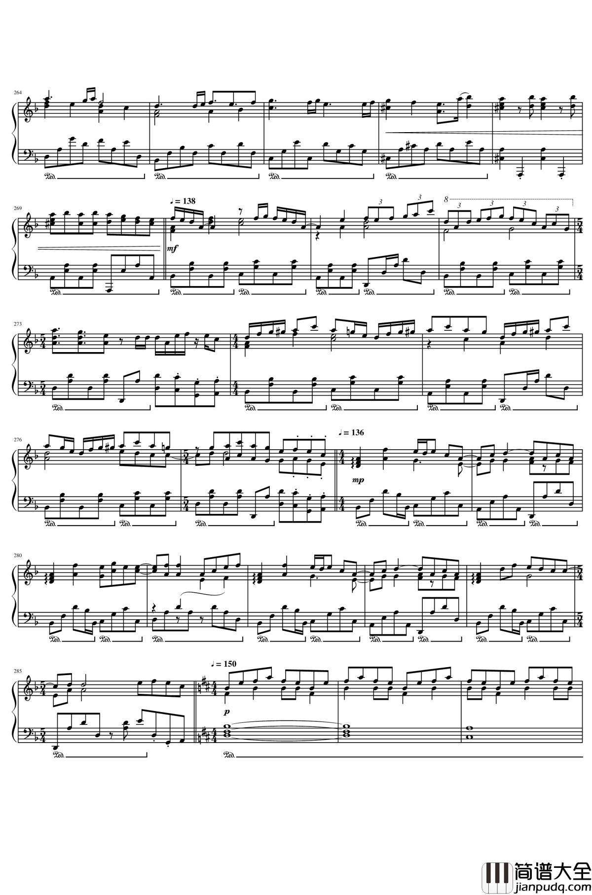 红到天的标题曲钢琴谱_东方project