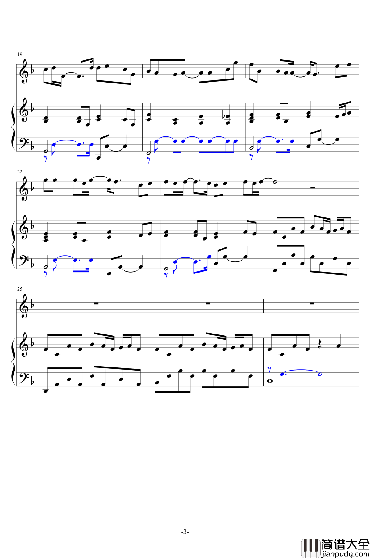 搁浅钢琴谱_低碳伴奏_周杰伦