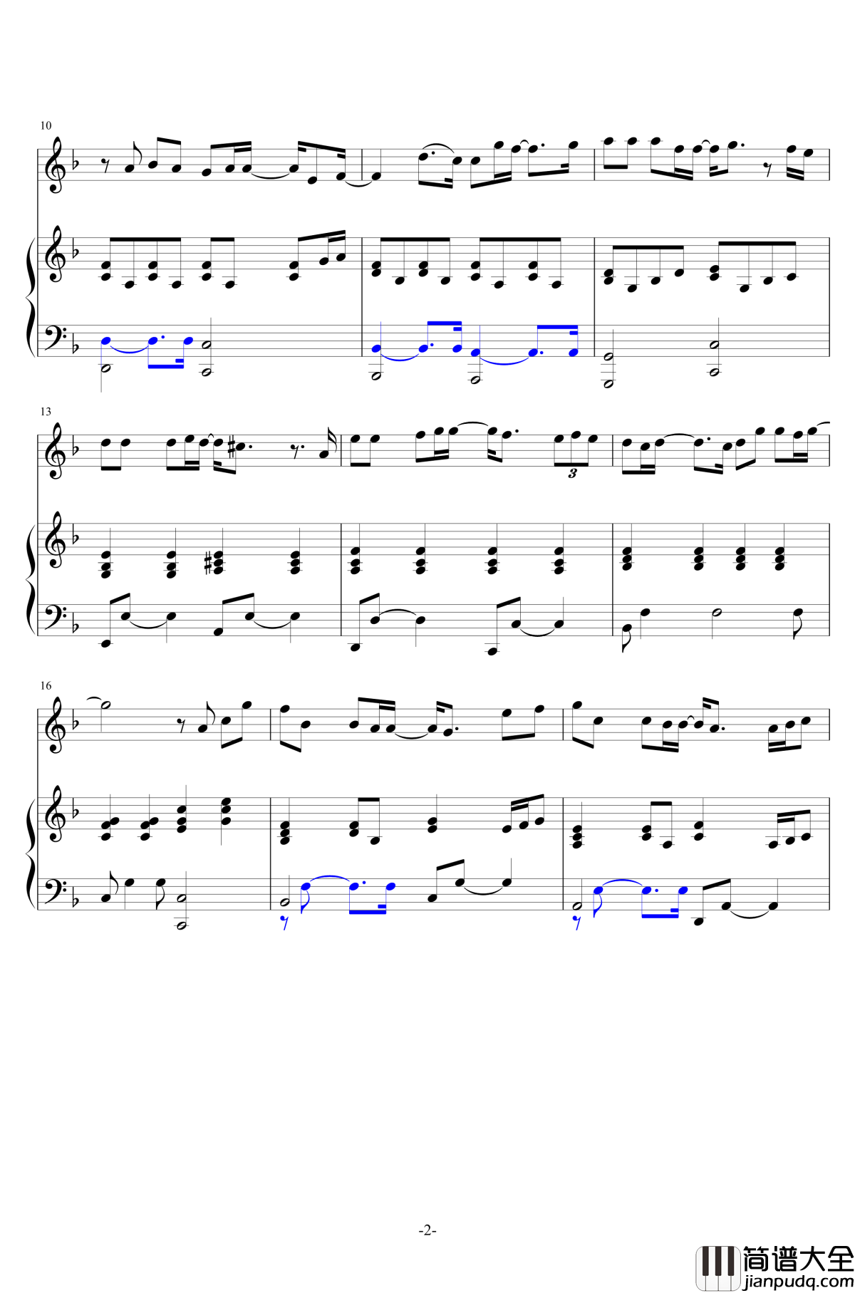 搁浅钢琴谱_低碳伴奏_周杰伦