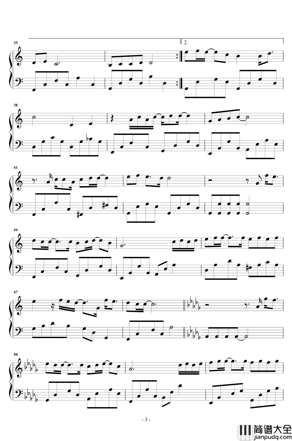 陷阱钢琴谱_独奏_王北车