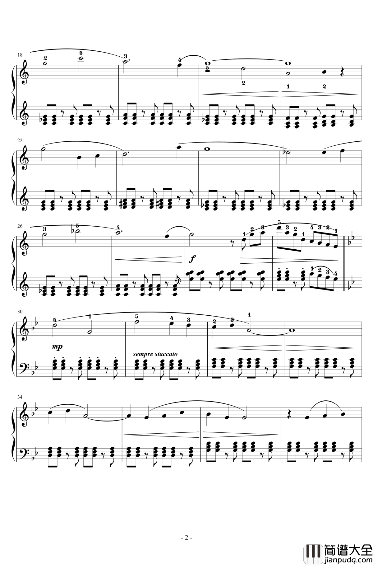 最终幻想5主旋律钢琴谱_植松伸夫