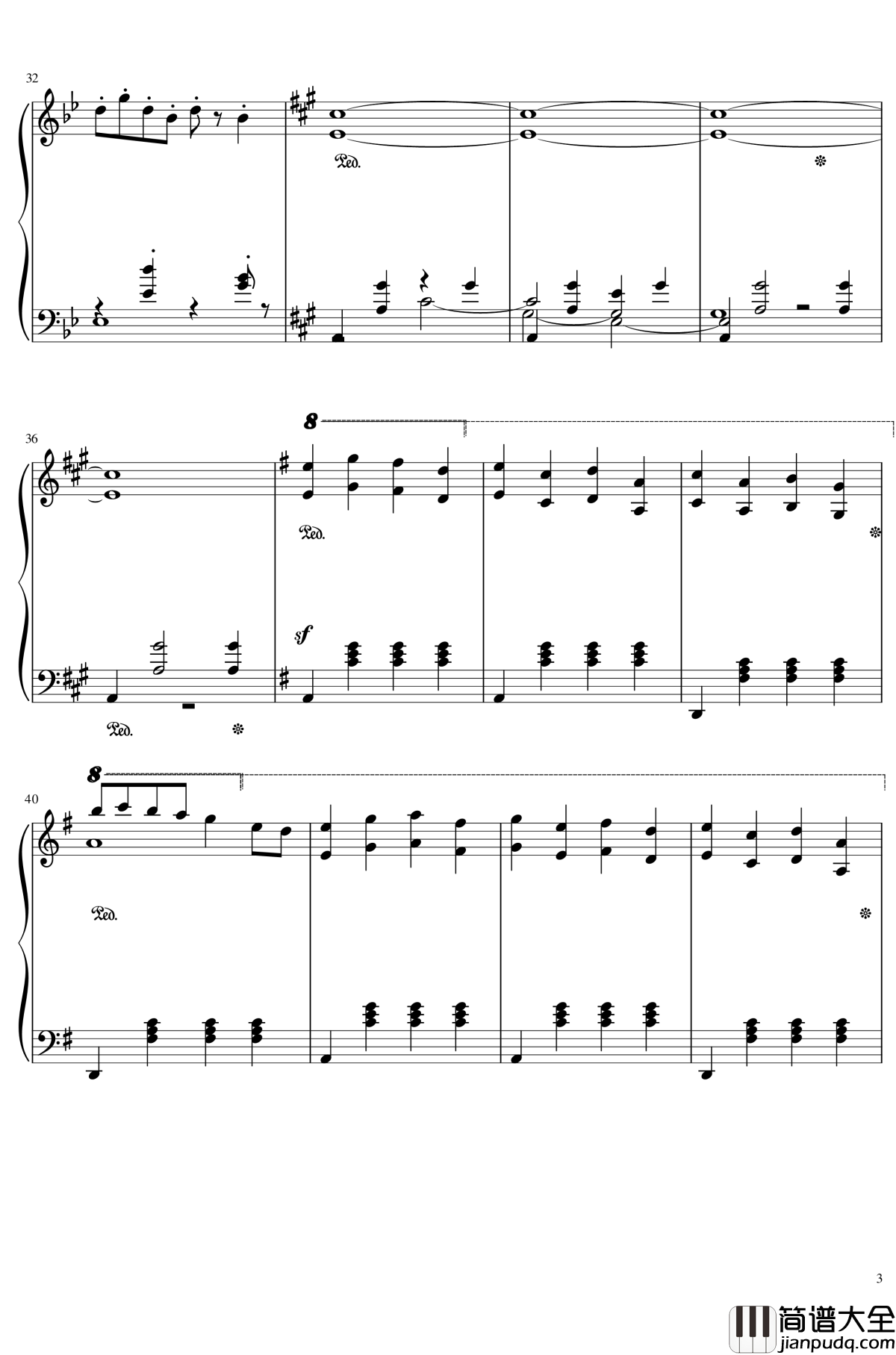 The_Winter钢琴谱_跳舞的线_还原版