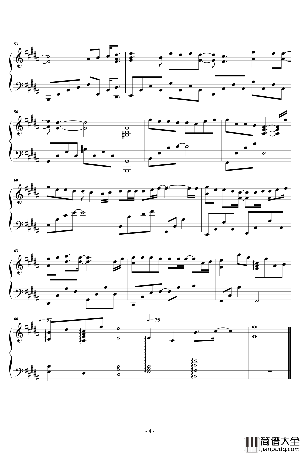 云烟成雨钢琴谱_原声独奏_房东的猫