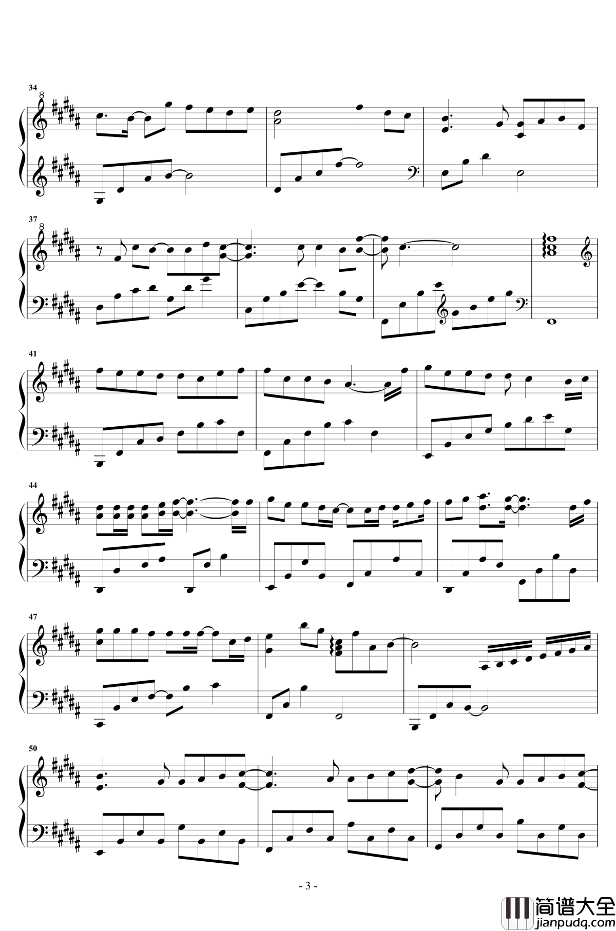 云烟成雨钢琴谱_原声独奏_房东的猫