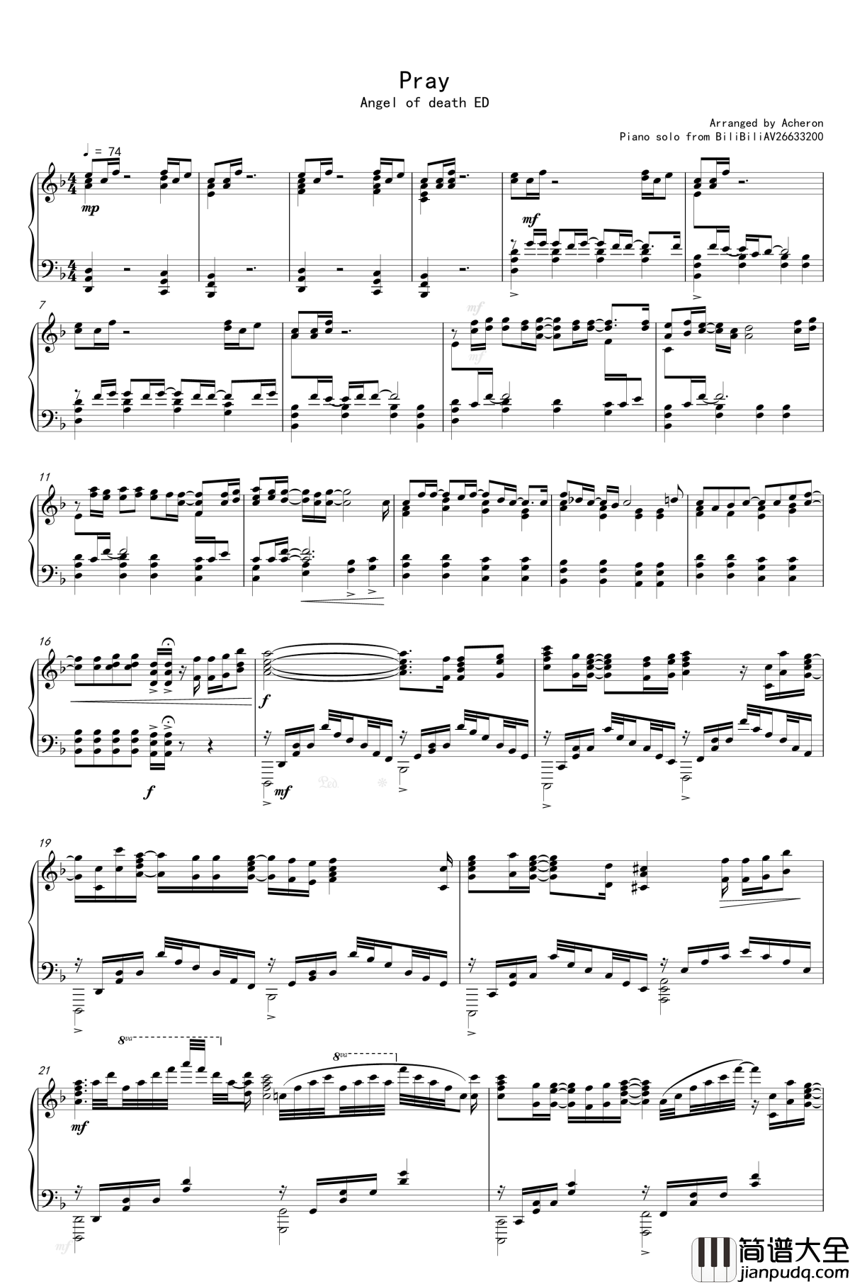 Pray钢琴谱__full_score_千菅春香