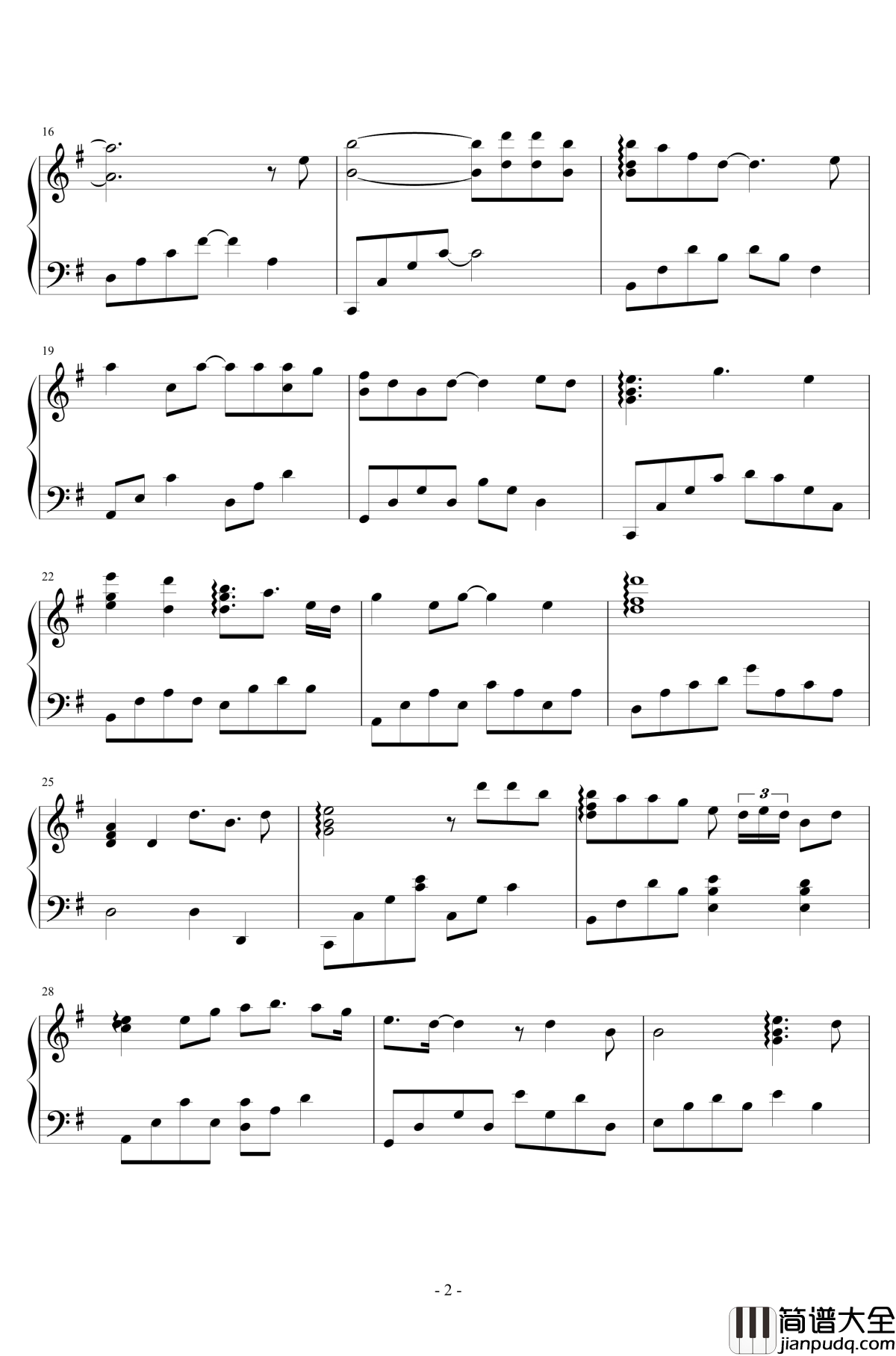 一拜天地钢琴谱_昼夜版_昼夜